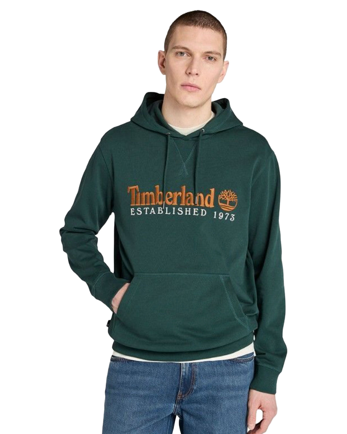 Felpa Uomo Timberland Established 1973 Logo Green Gables