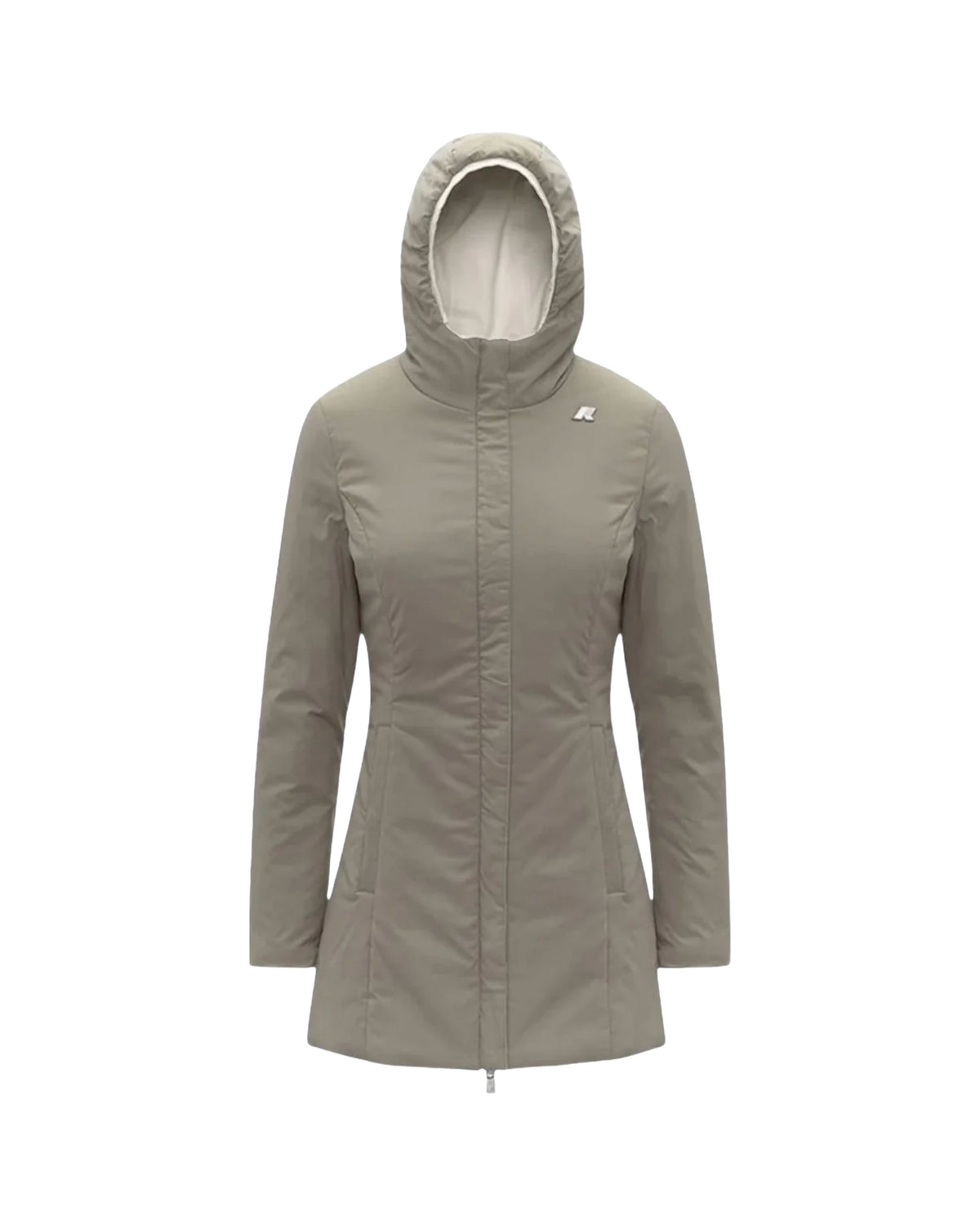 Giacca Donna K-Way Denise St Warm Double Bianco Verde Chiaro