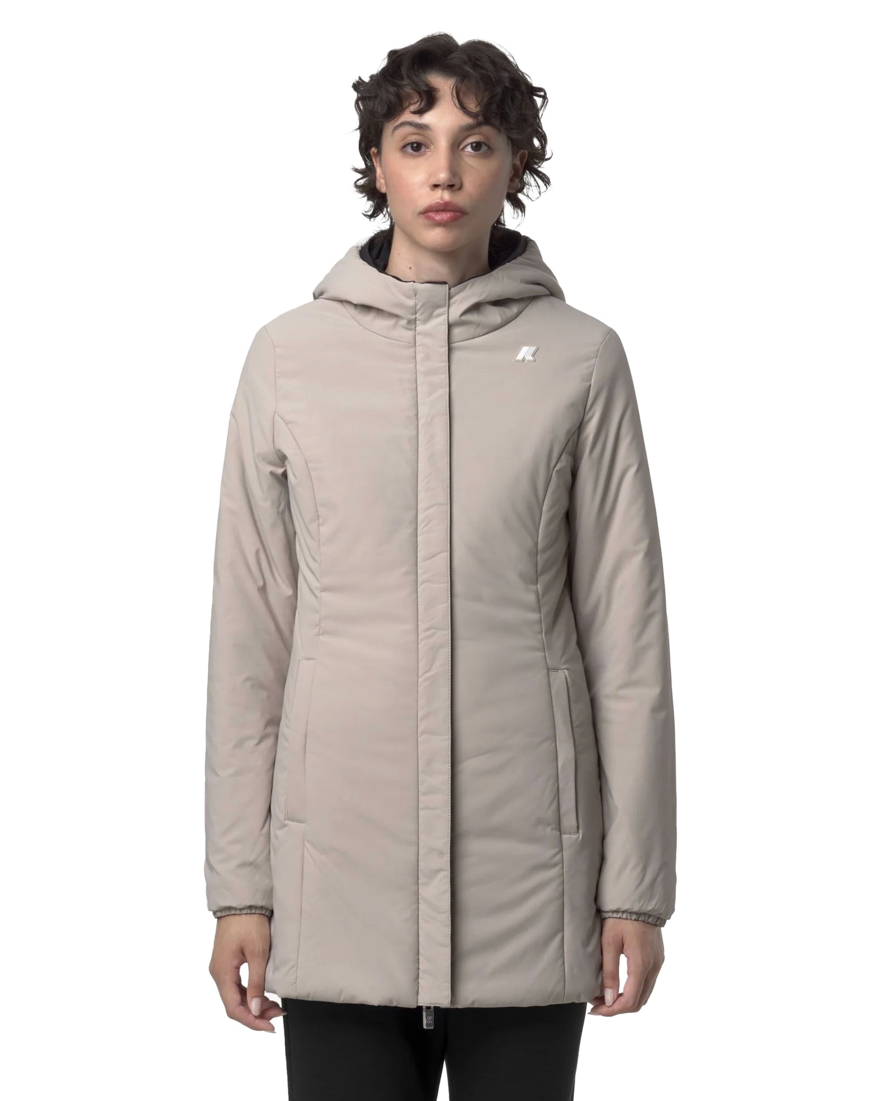 Giacca Donna K-Way Denise St Warm Double Nero-Beige