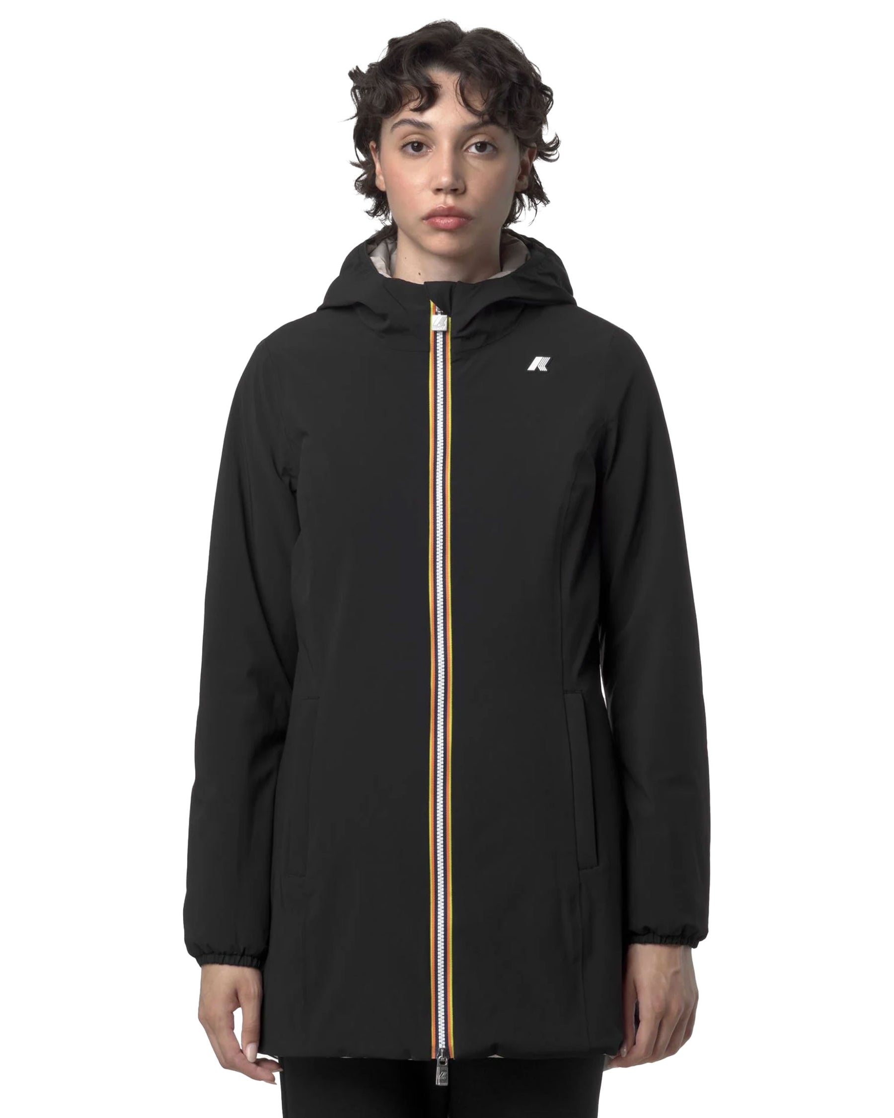 Giacca Donna K-Way Denise St Warm Double Nero-Beige