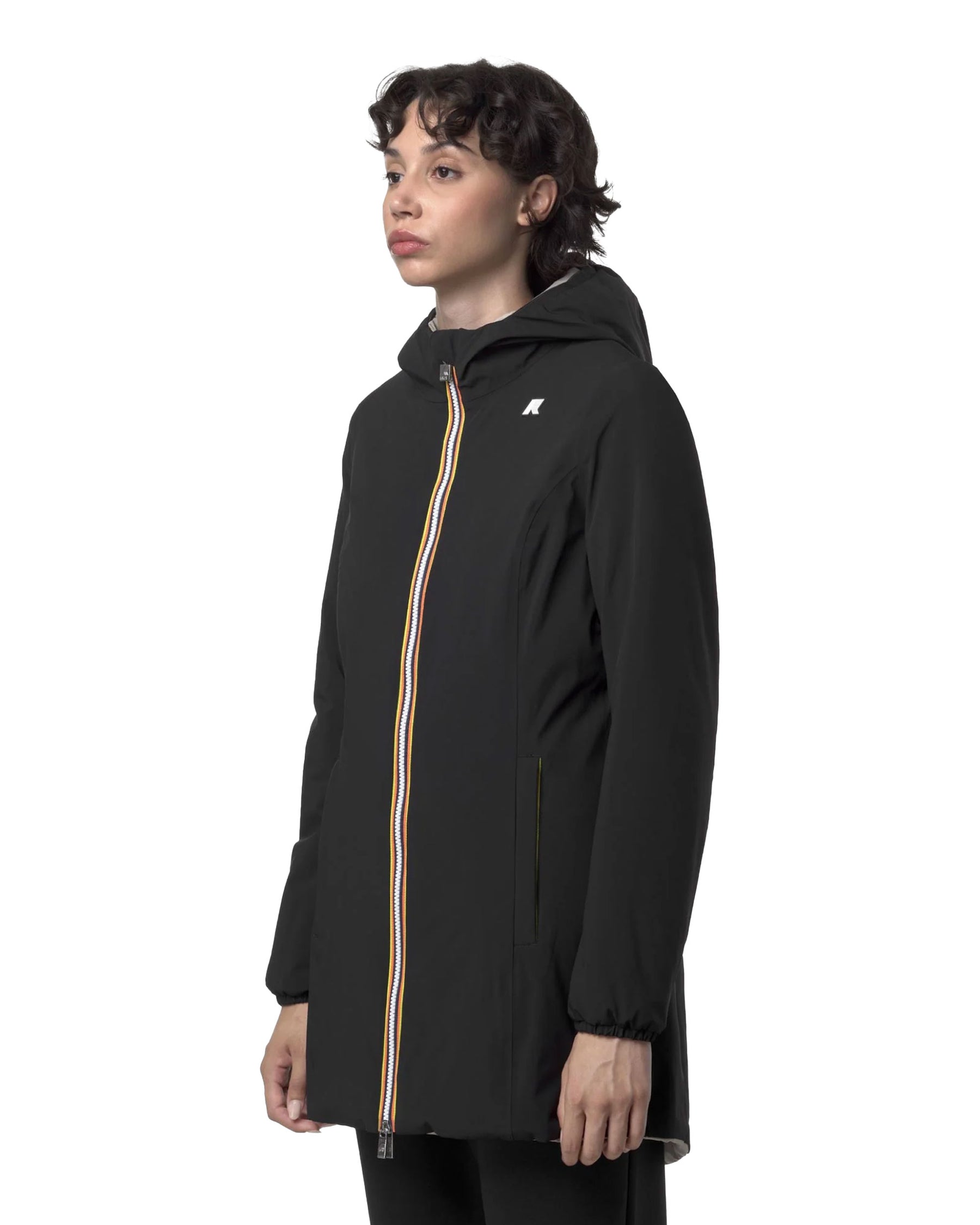 Giacca Donna K-Way Denise St Warm Double Nero-Beige