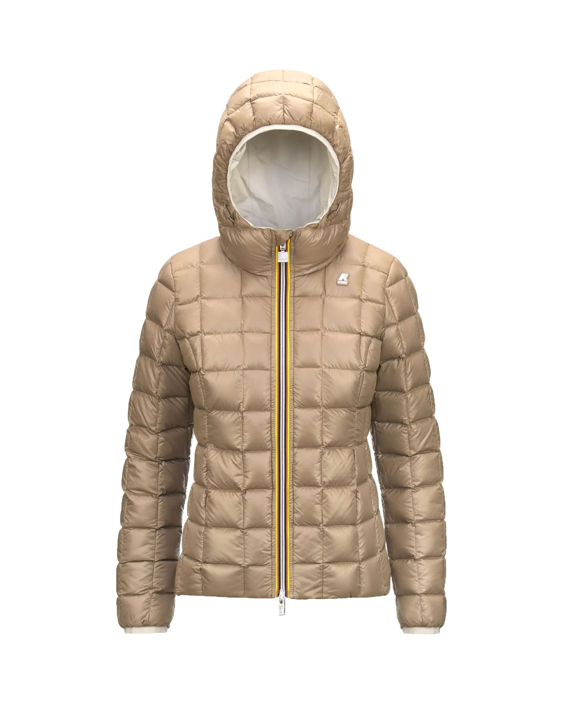 Woman's Jacket K-Way Lily Eco Stretch Thermo Double White
