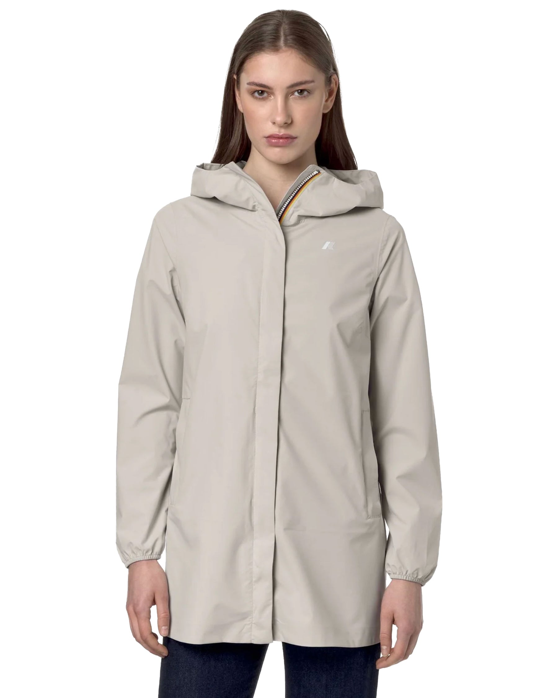 Woman's Jacket K-Way Sophie Stretch Dot Beige