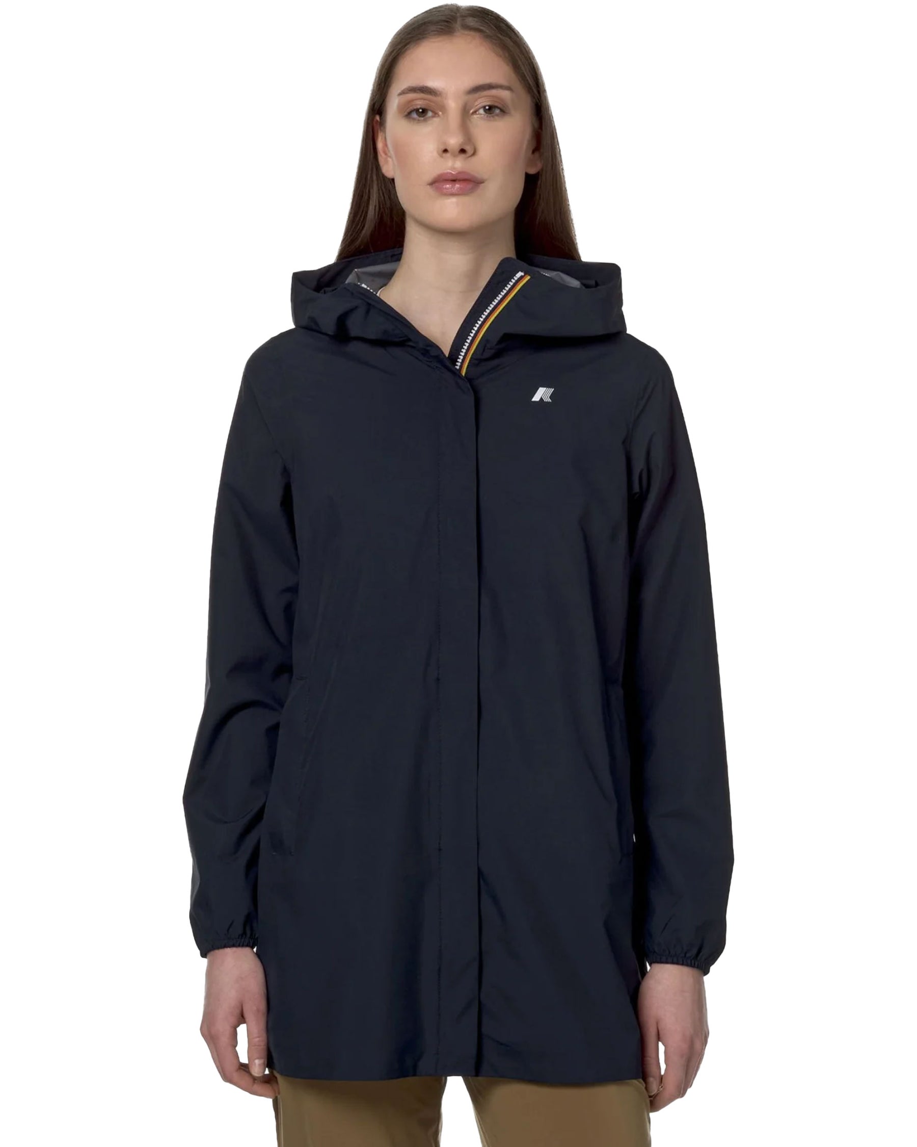 Woman's Jacket K-Way Sophie Stretch Dot Blue Depth