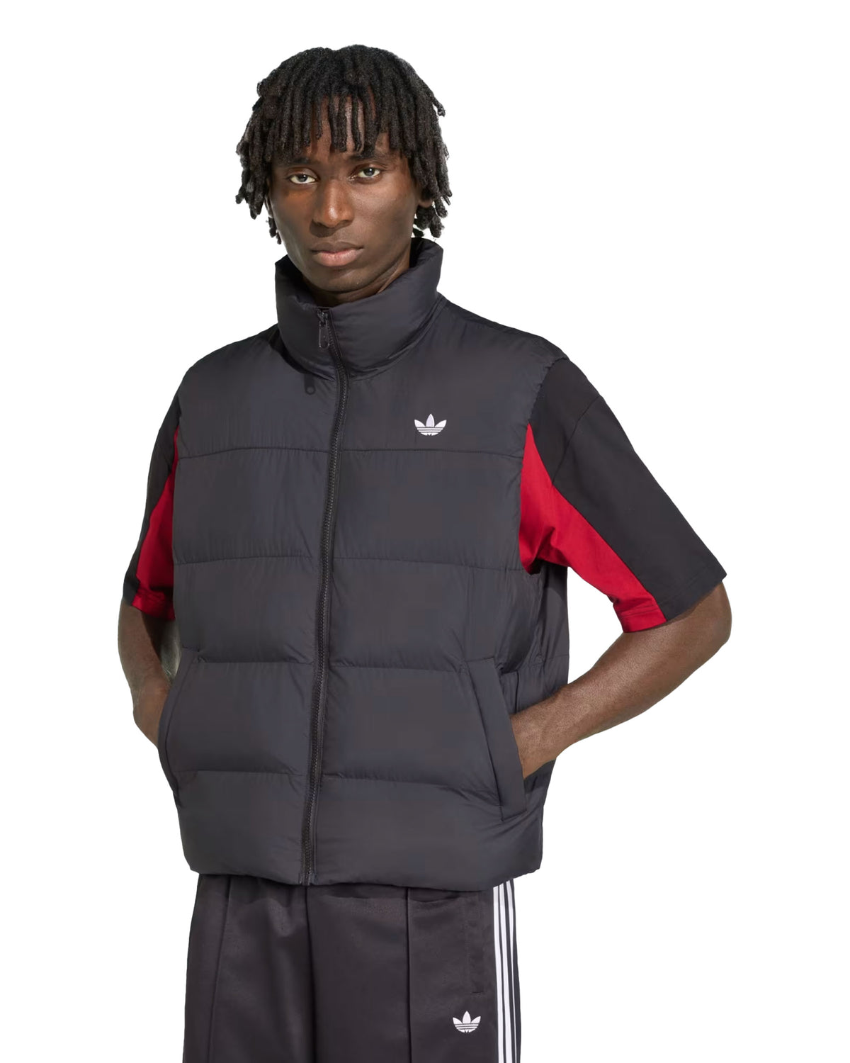 Giacca Gilet Uomo Adidas Stand Collar Regen Vest Nero