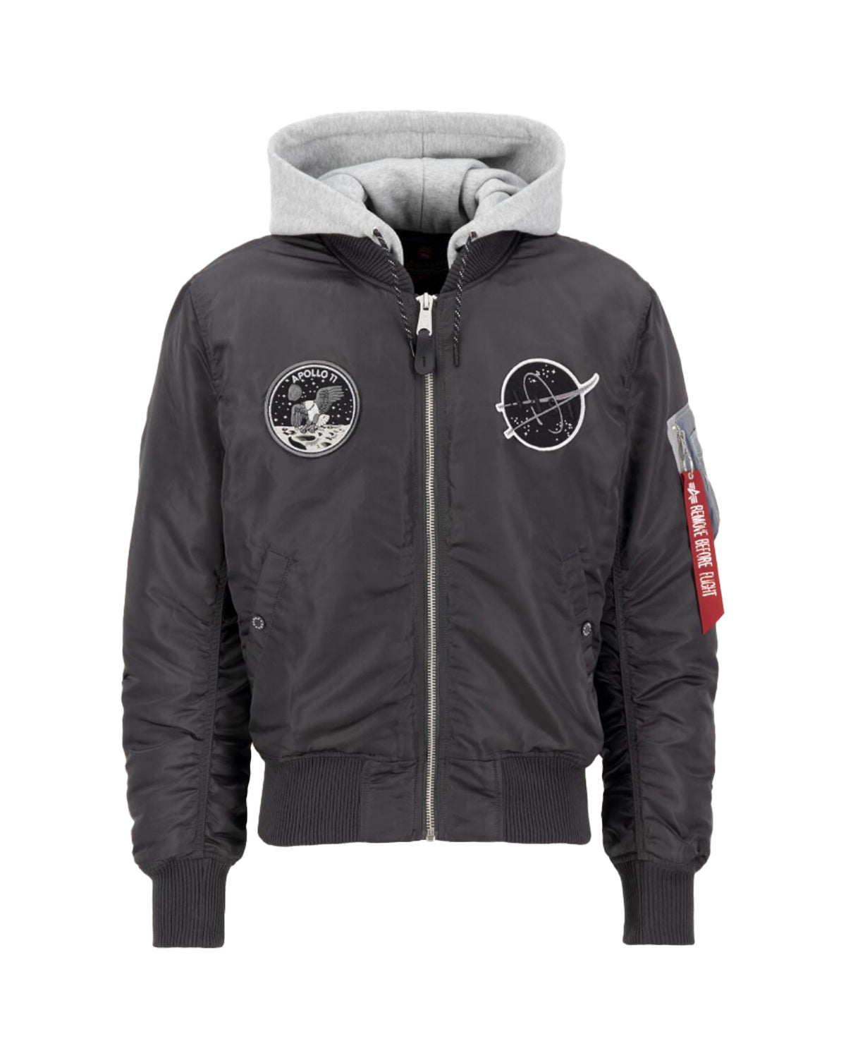 Giacca Uomo Alpha Industries MA-1 VF Hood Dark Side Vintage Grey