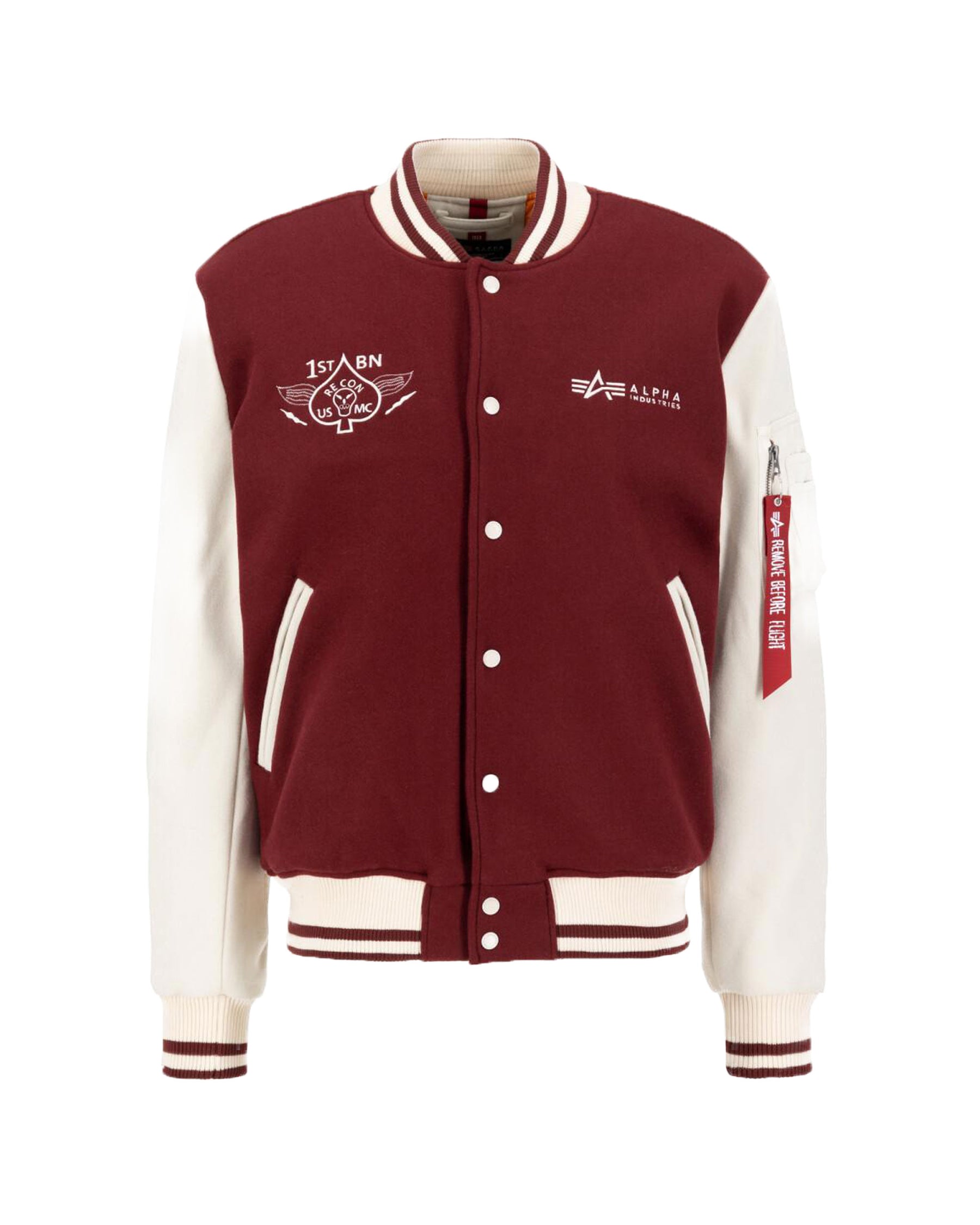 Giacca Uomo Alpha Industry Varsity Jacket Air Force Burgundy