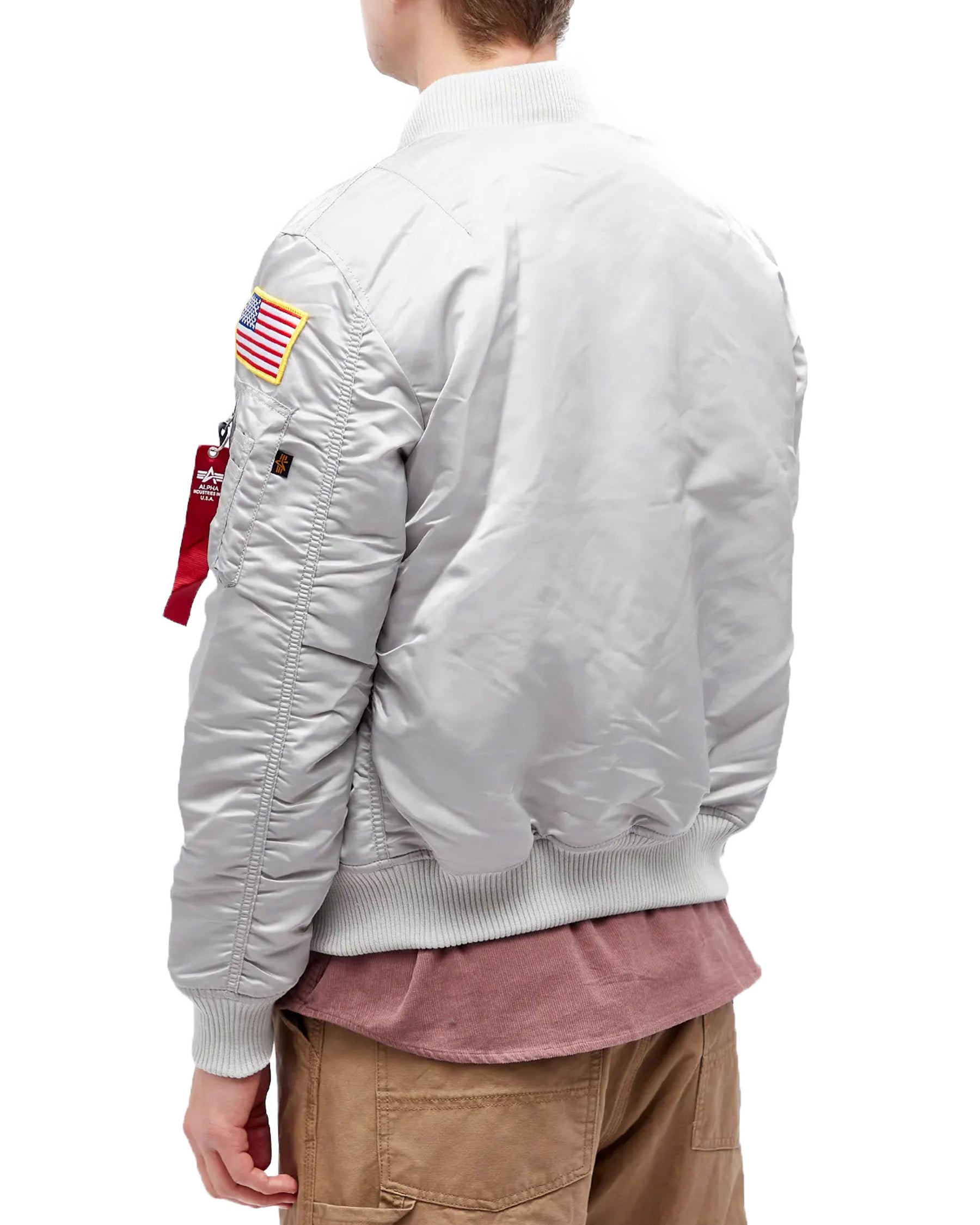 Giacca Uomo Alpha Industries Bomber MA-1 VF Nasa Pastel Grey