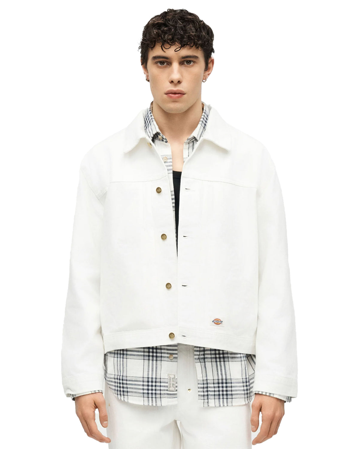Giacca Uomo Dickies Selvedge Pleated Denim Jacket Bianco