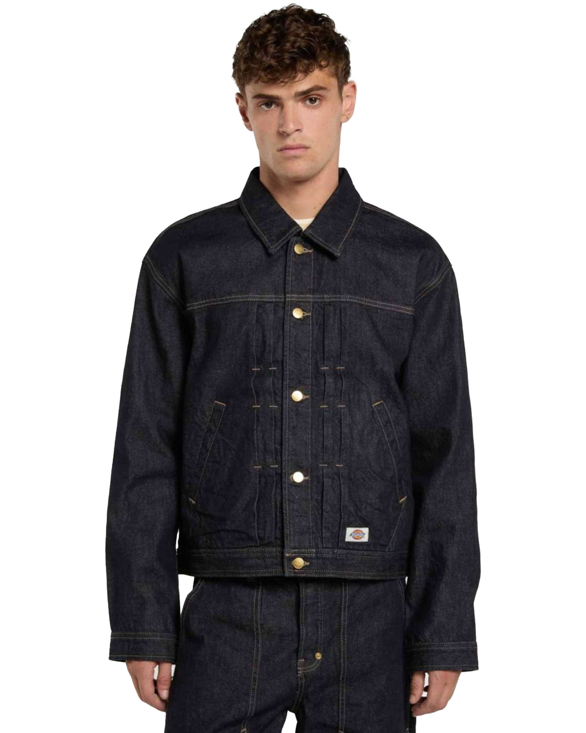 Giacca Uomo Dickies Selvedge Pleated Denim Jacket Rinsed