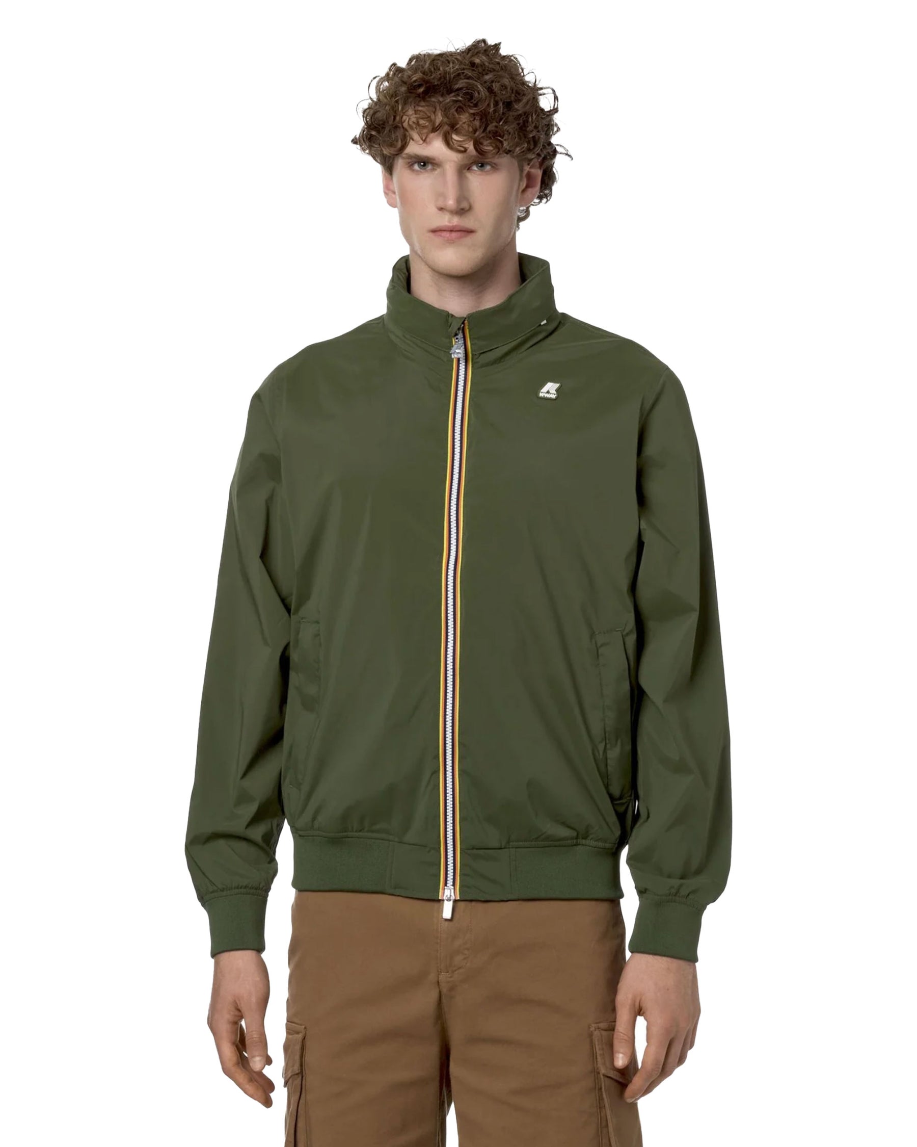 Giacca Uomo K-Way Amaury Stretch Nylon Jersey Green Cypress