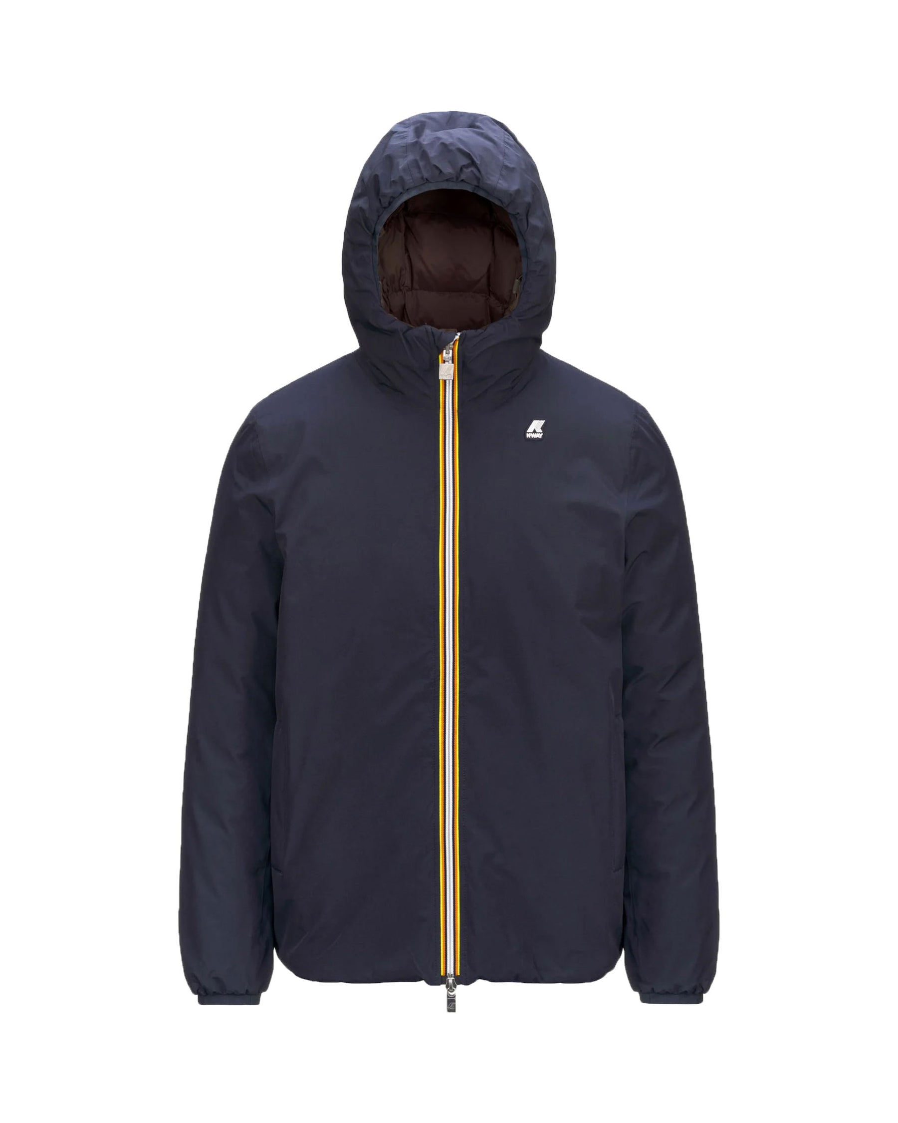 Man Jacket K-Way Jack Eco Stretch Thermo Double Blue Brown