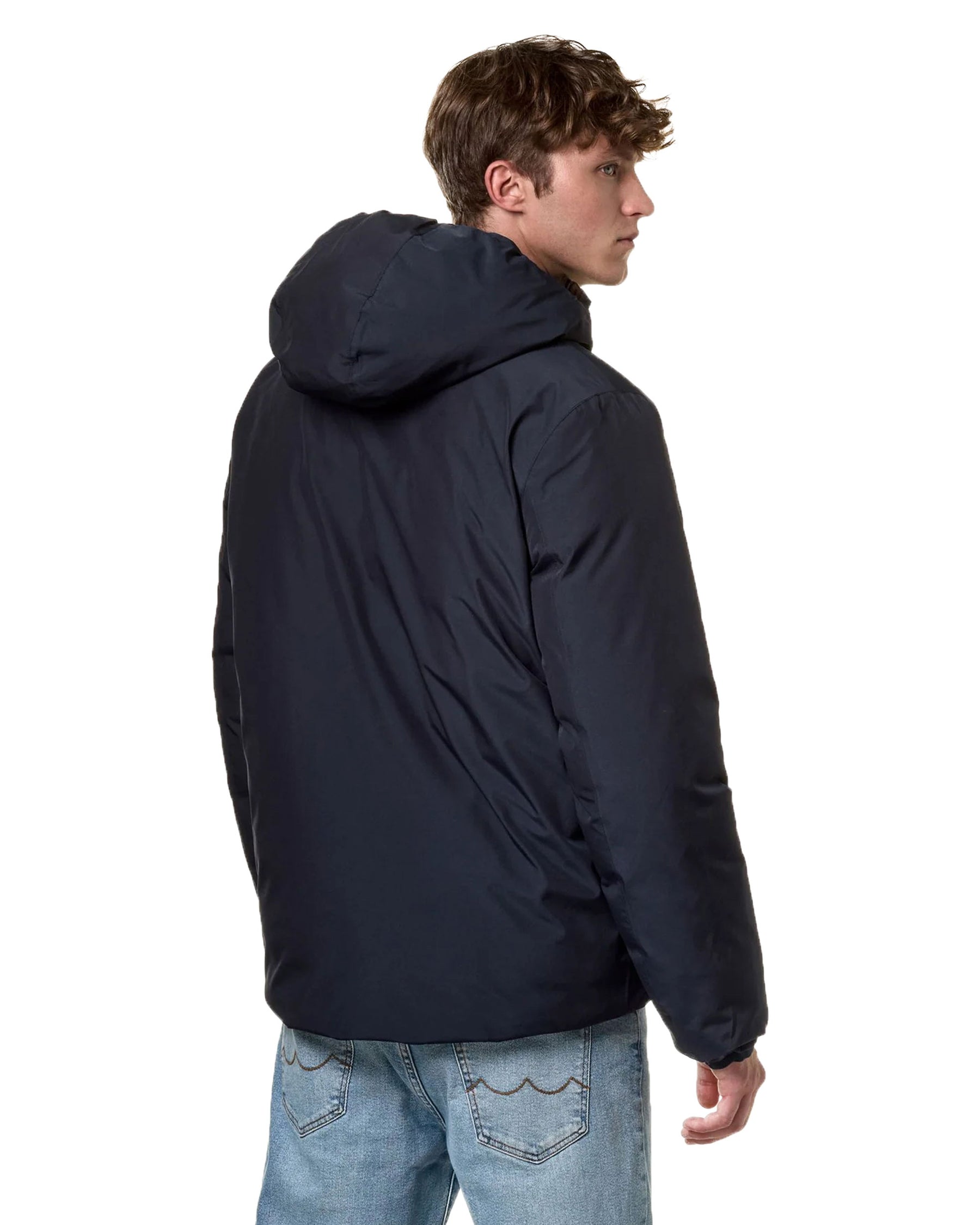 Man Jacket K-Way Jack Eco Stretch Thermo Double Blue Brown