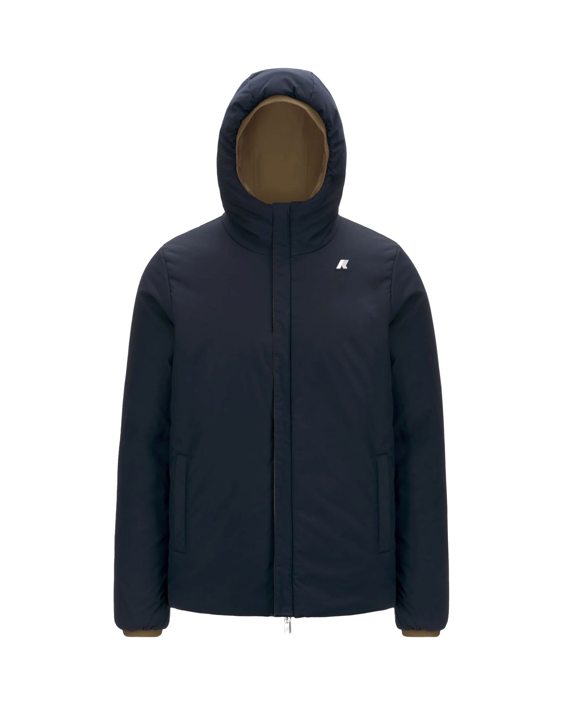 Man Jacket K-Way Jack St Warm Double Brown Corda-Blue