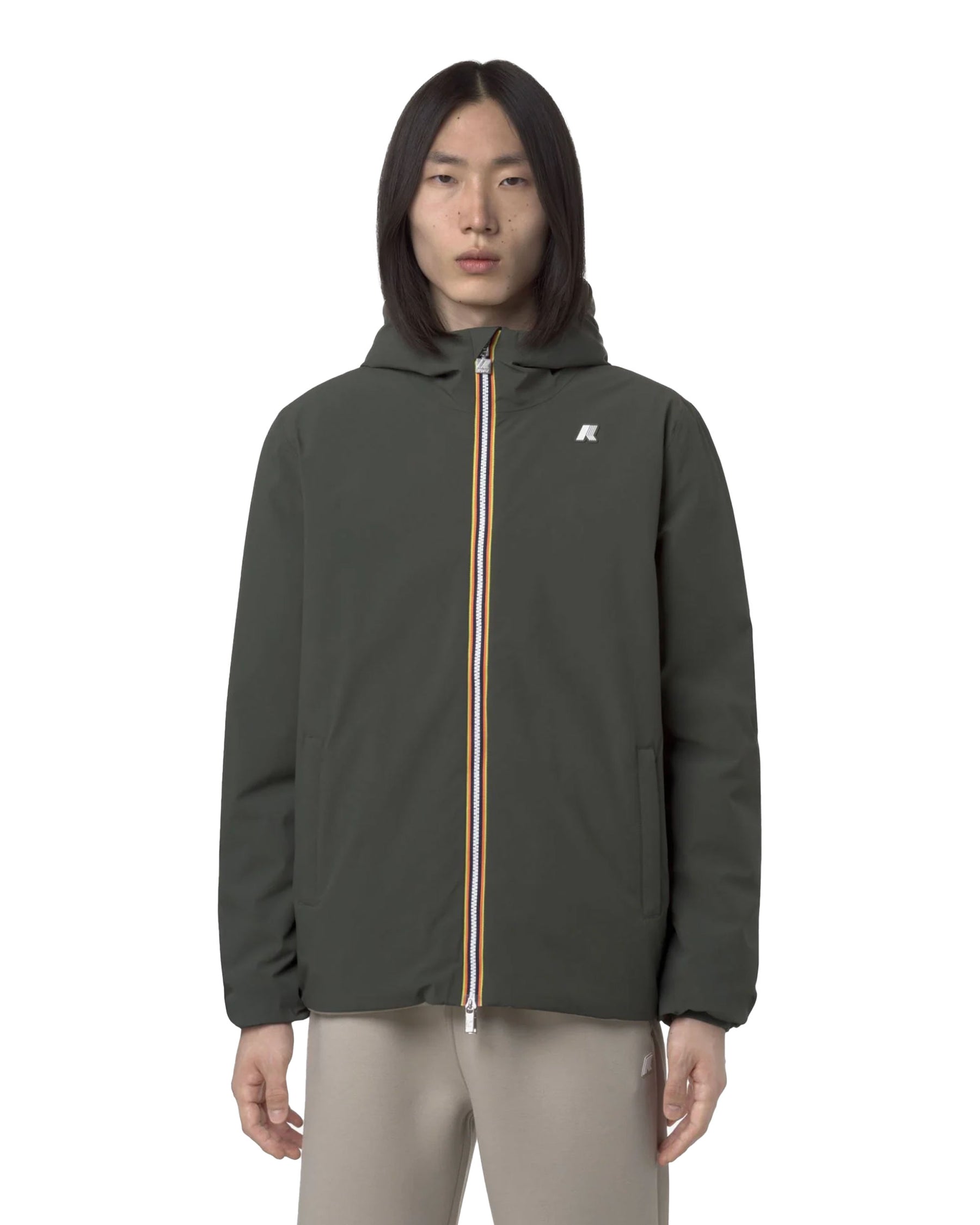 Giacca Uomo K-Way Jack St Warm Double Nero Verde Grigio