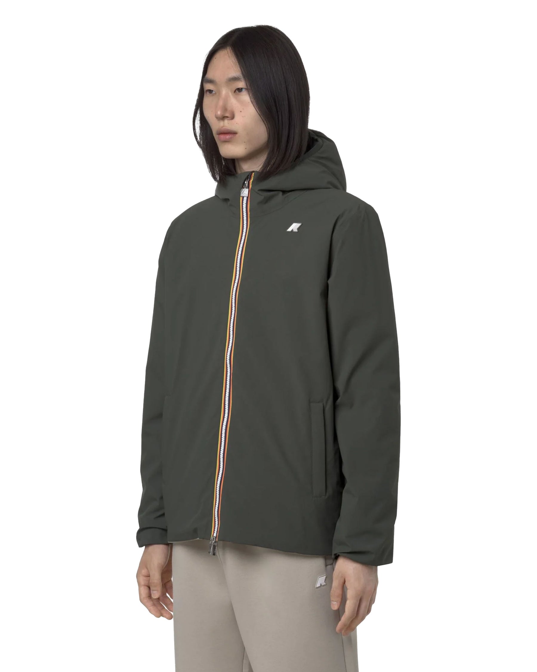 Giacca Uomo K-Way Jack St Warm Double Nero Verde Grigio