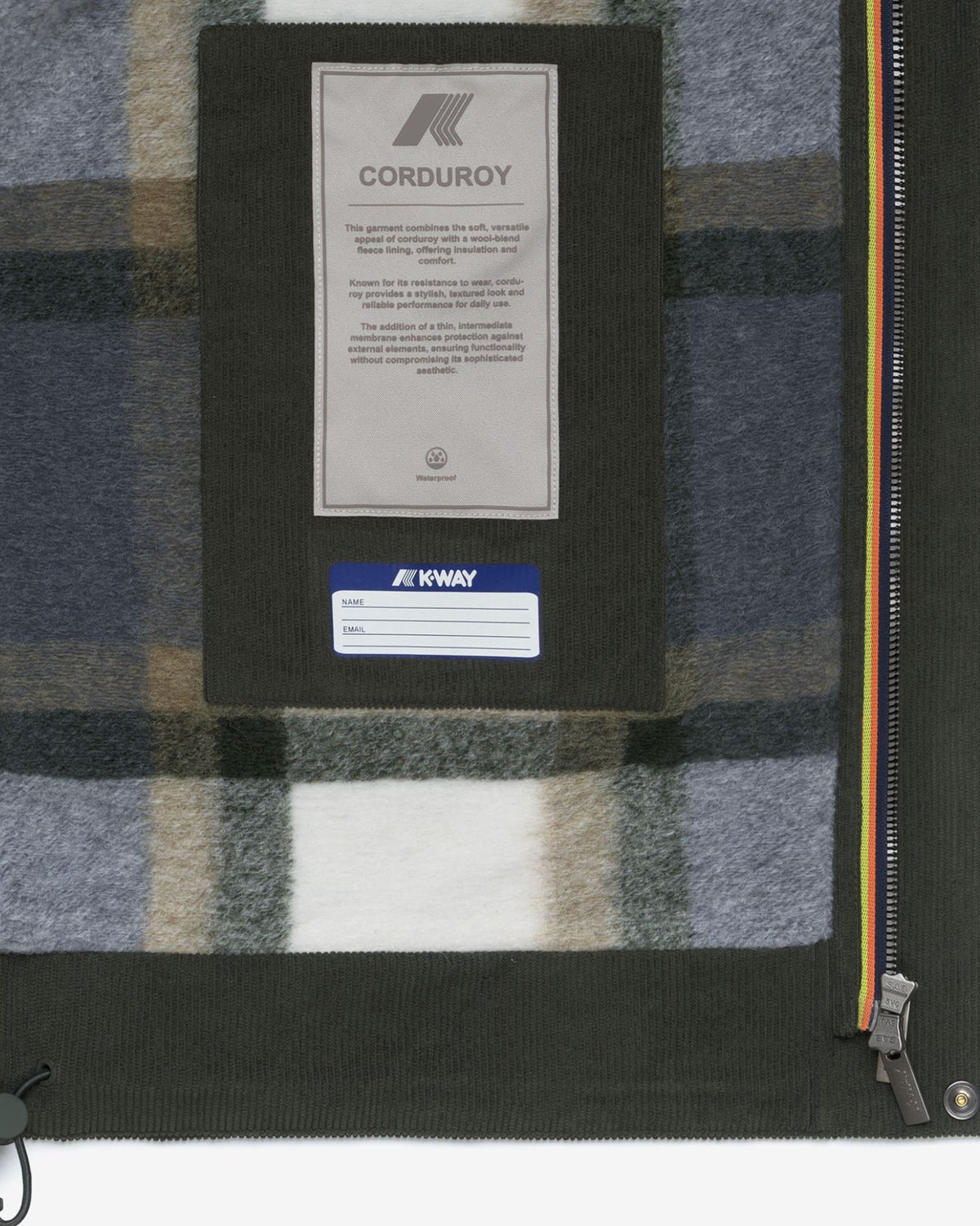 Giacca Uomo K-Way Shary Courduroy Verde