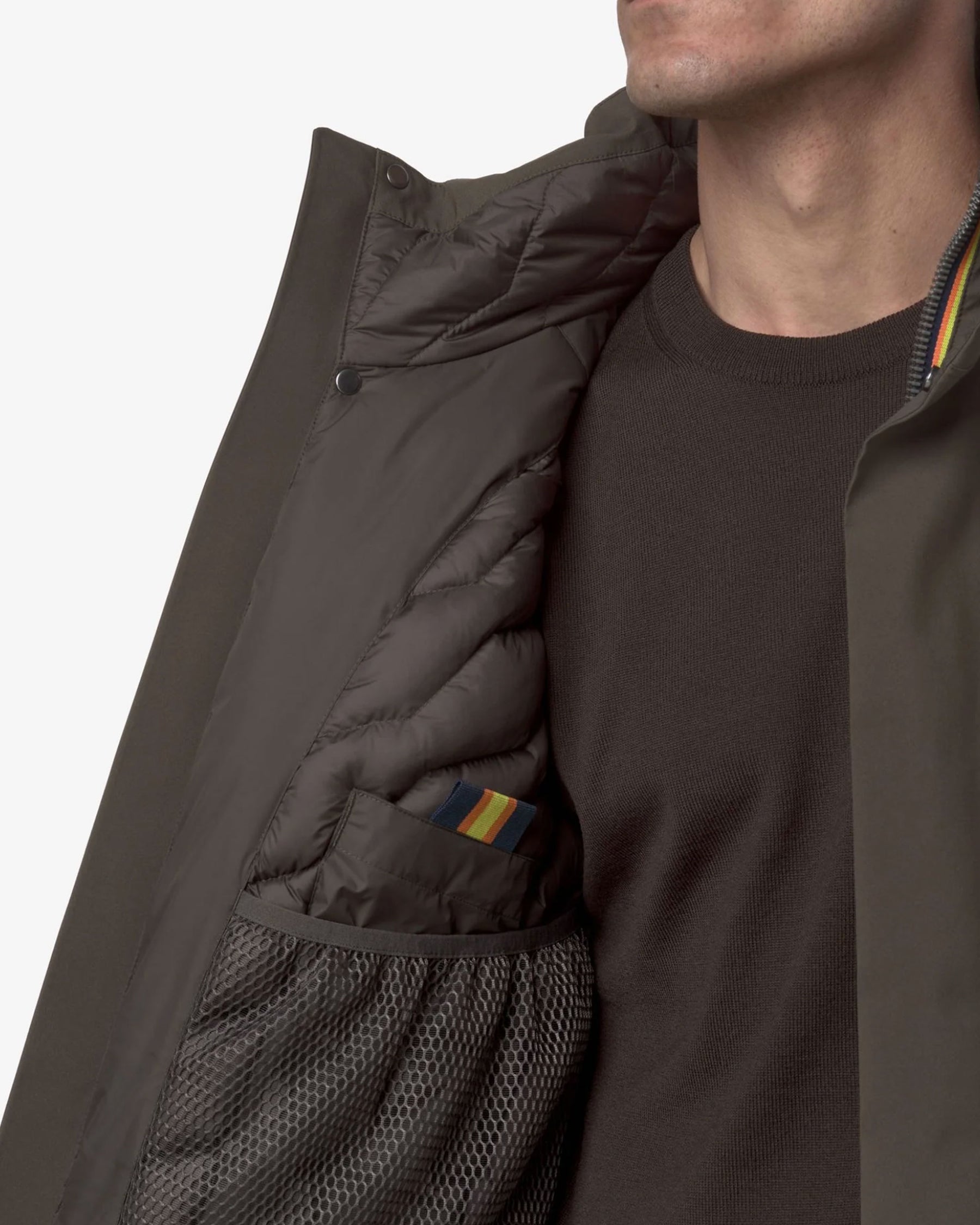 Giacca Uomo K-Way Thomal Bonded Padded Marrone