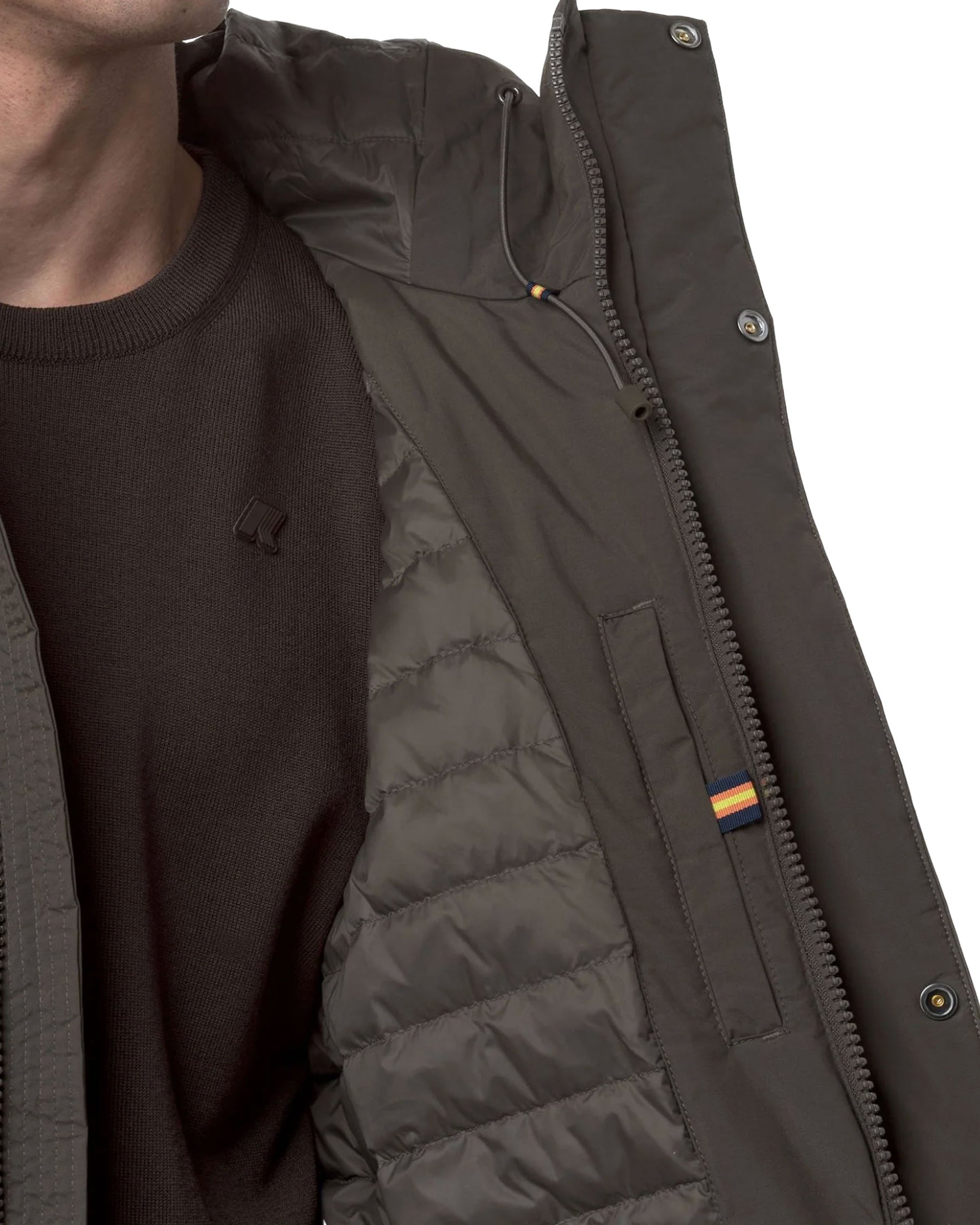 Man's Jackets K-Way Thomas Warm Ottoman Black Olive