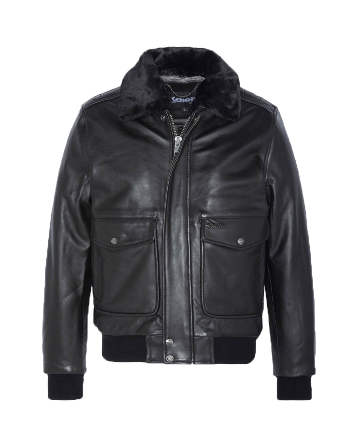 Giacca Uomo Schott Nyc In Pelle Nera Pilot