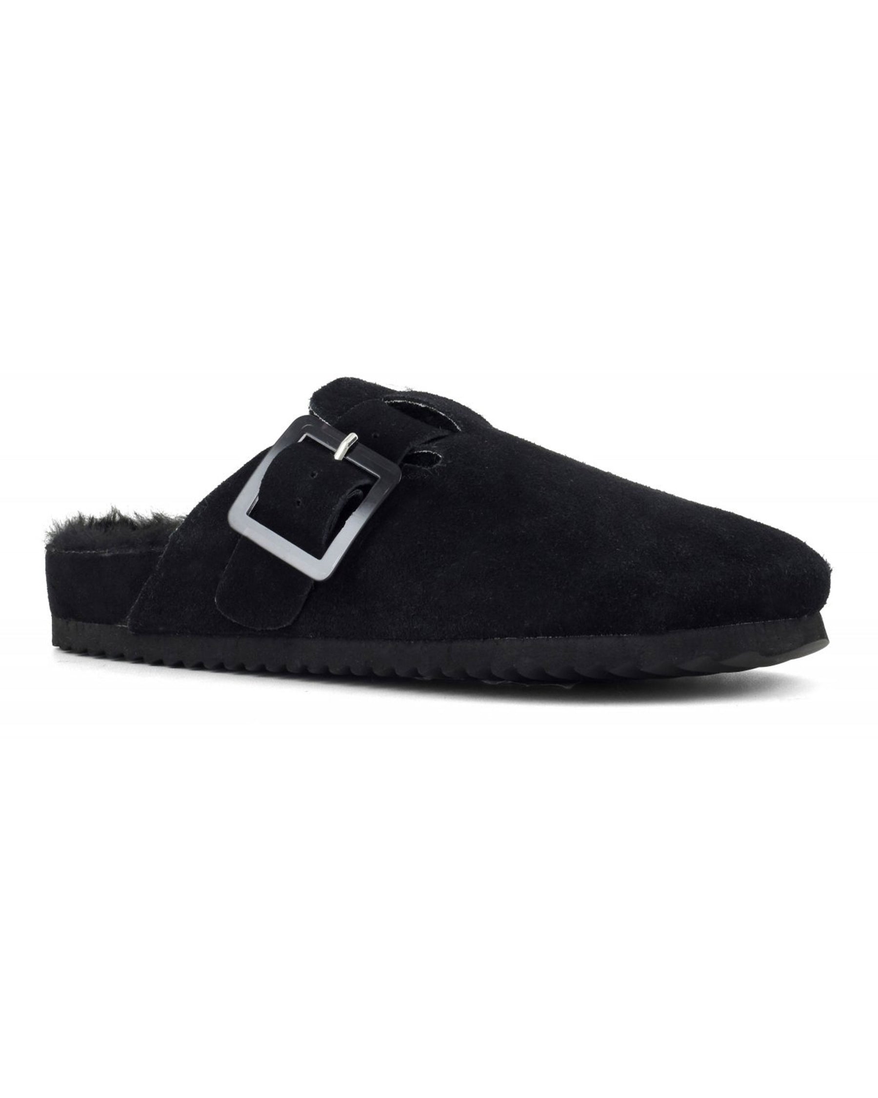 Sabot Donna Colors Of California Suede Furry Bio Closed Toe Nero