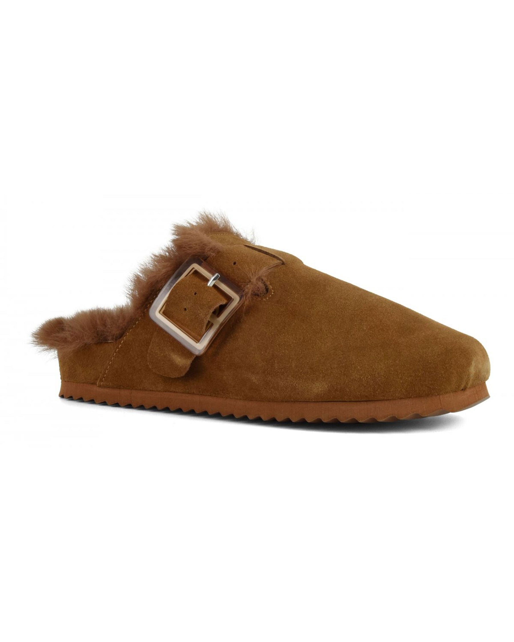 Sabot Colors Of California Suede Furry Bio Closed Toe Cognac