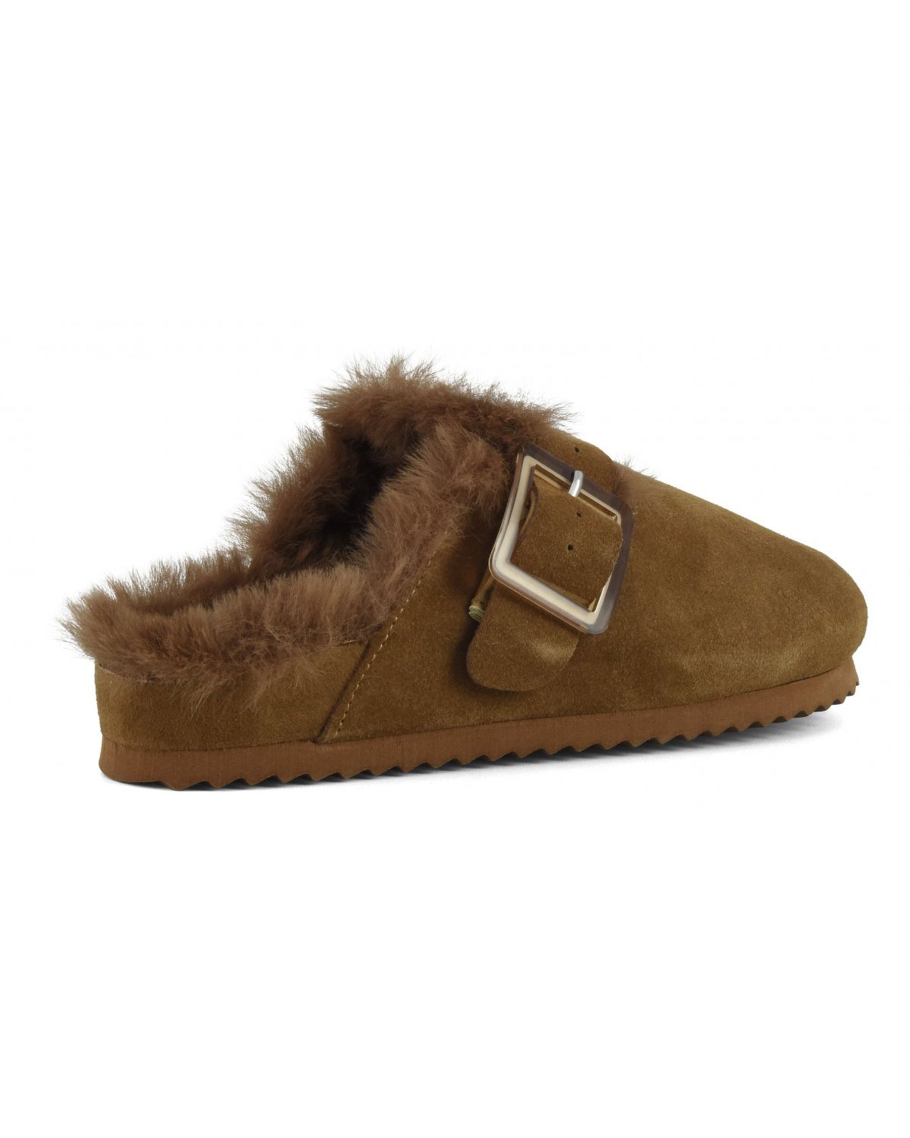 Sabot Colors Of California Suede Furry Bio Closed Toe Cognac