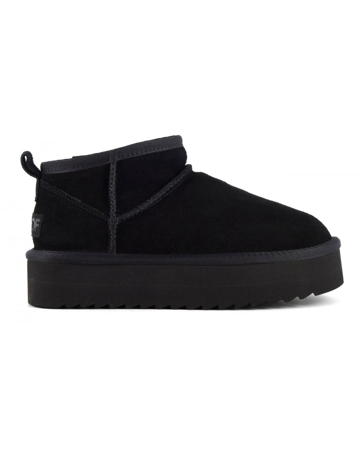 Women's Colors Of California Platfrom Winter Boat In Suede Black