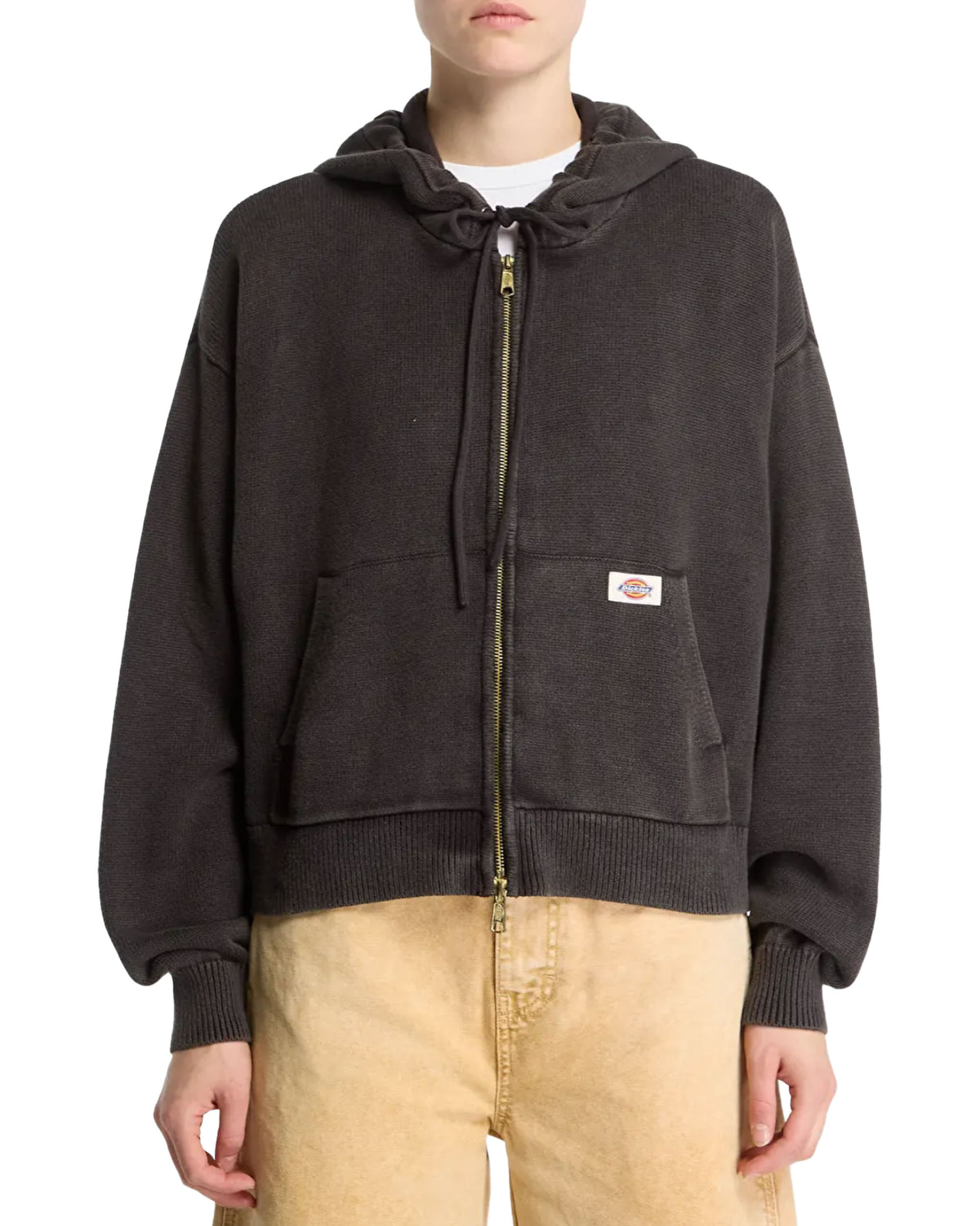 Maglione Donna Dickies Fredonia Zipped Knit Bomber Grigio Scuro