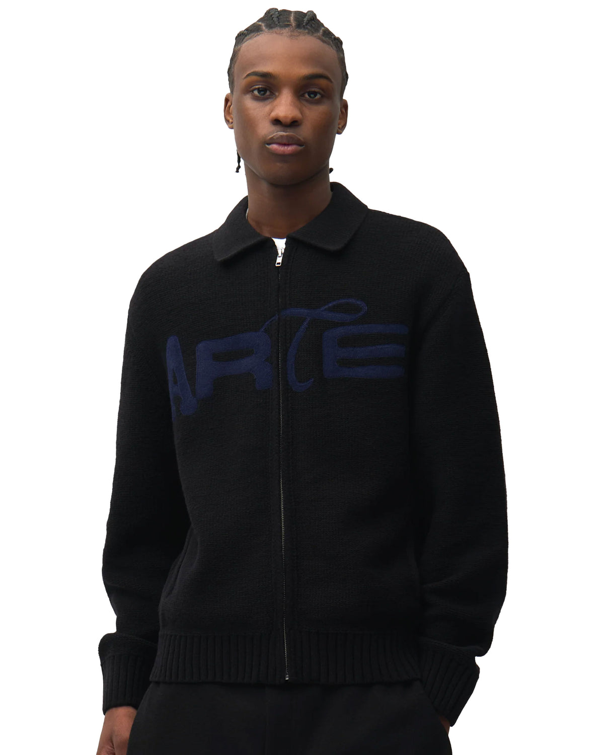 Maglione Uomo Arte Antwerp Stencil Zip Cardigan Black