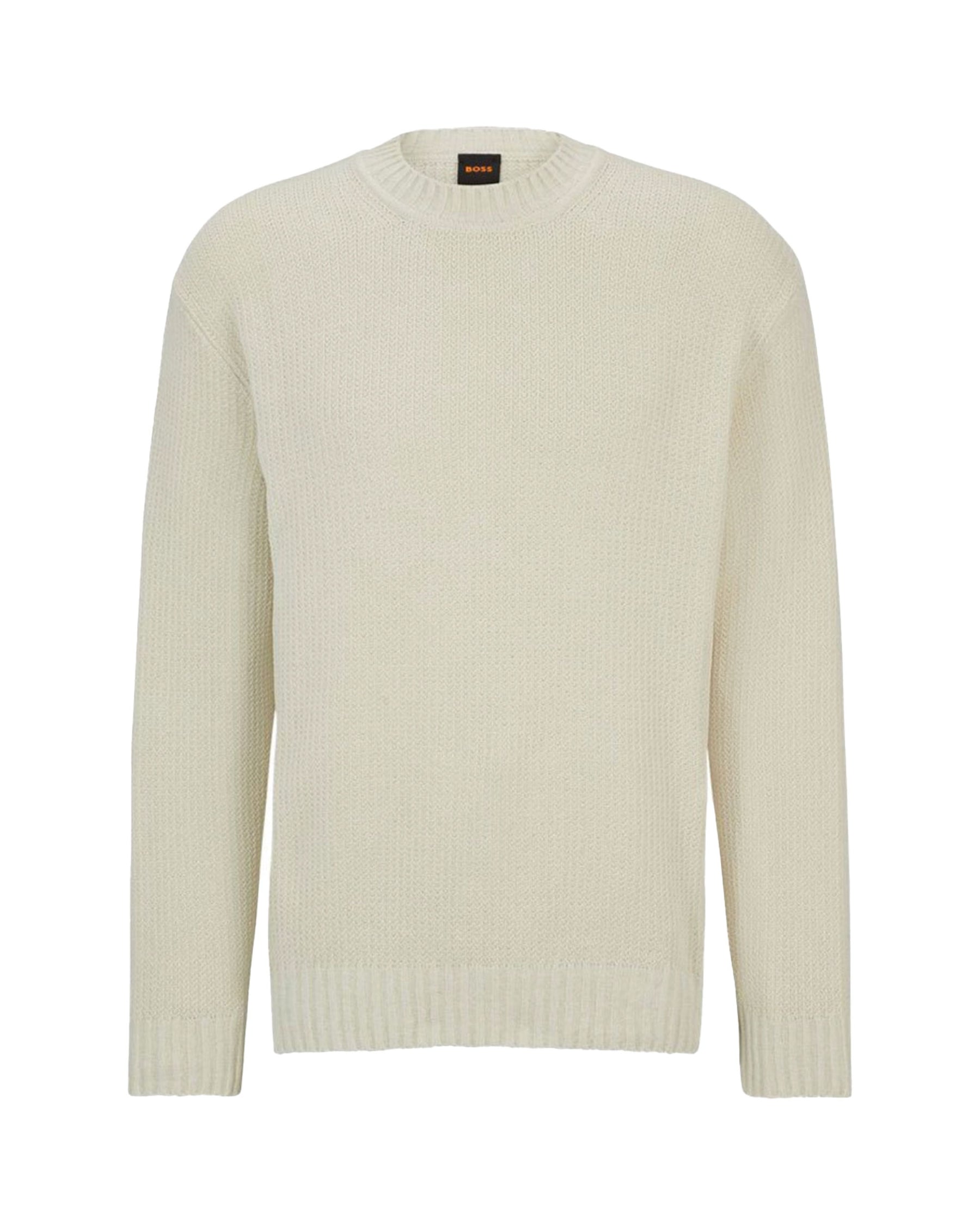 Man Sweater Boss Korduroy Cream