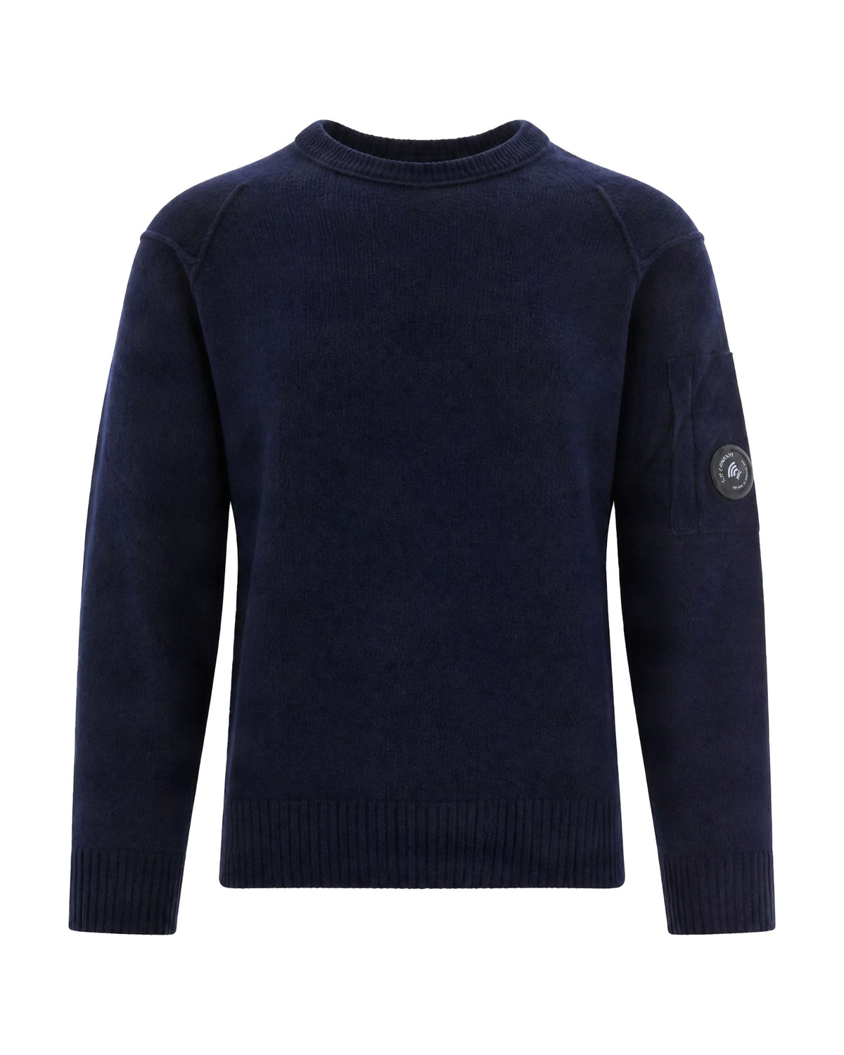 Maglione Uomo CP Company Lambswool Grs Crewneck Sweater Total Eclipse