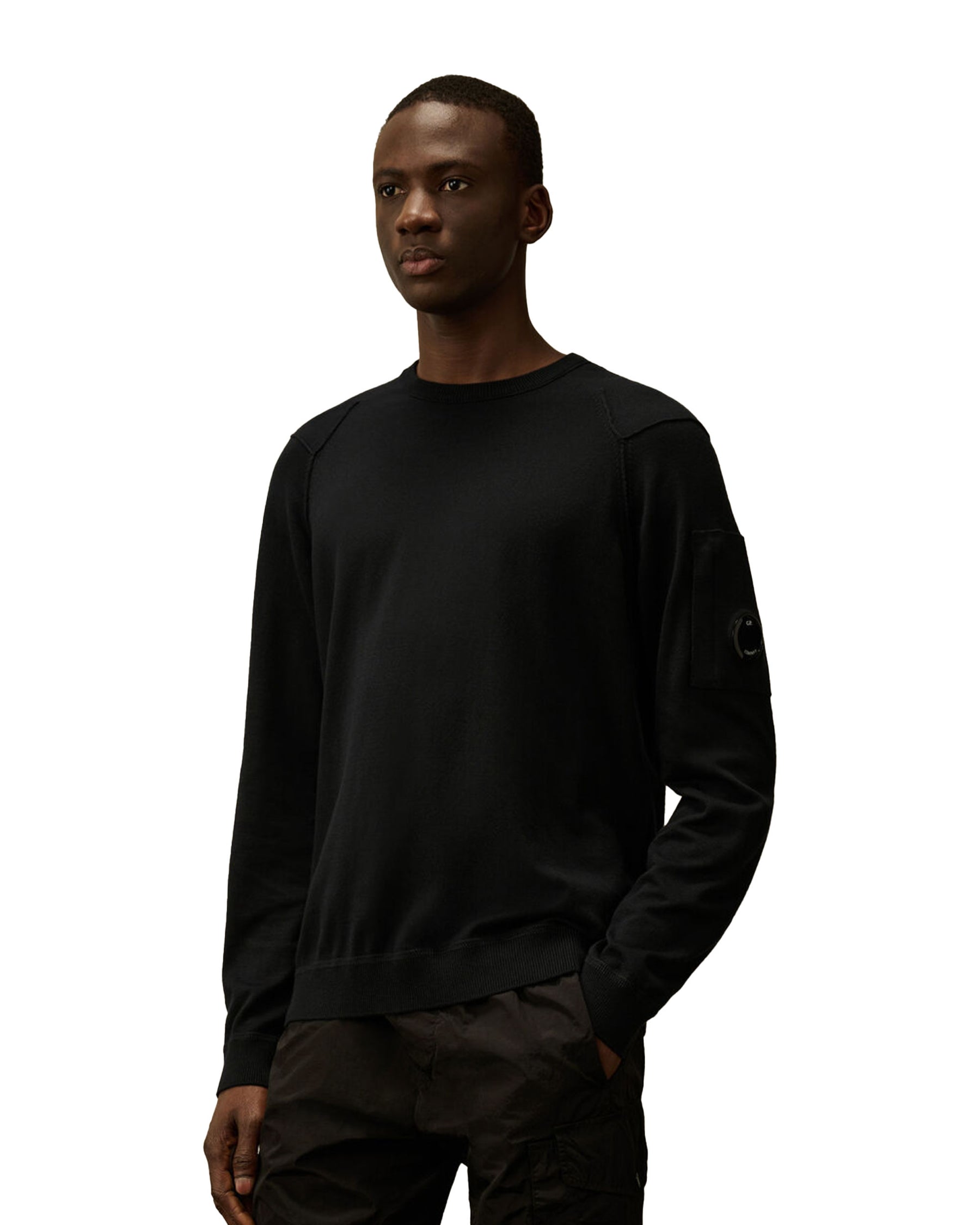 CP Company Sea Island Crew Neck Lens Knit Total Eclipse
