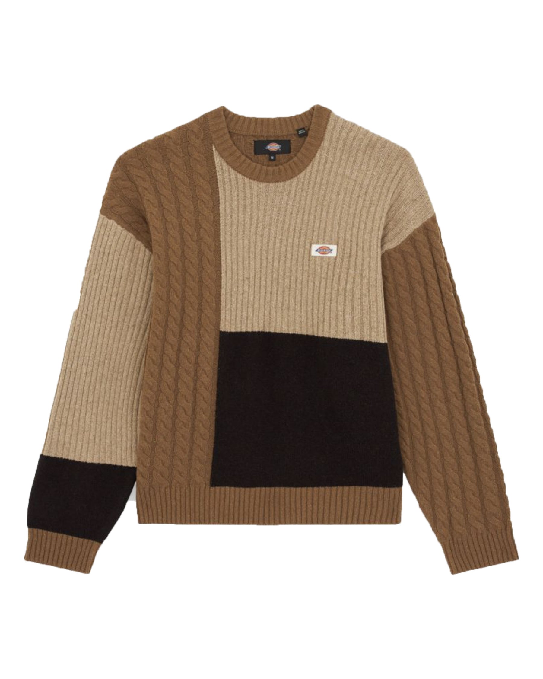 Man Sweater Dickies Lucas Patchwork Black