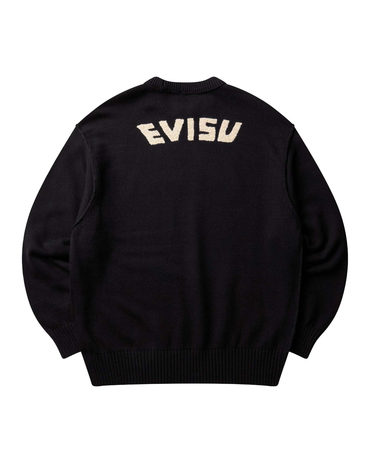 Maglione Uomo Evisu Logo Embroidery Knit Pullover Nero
