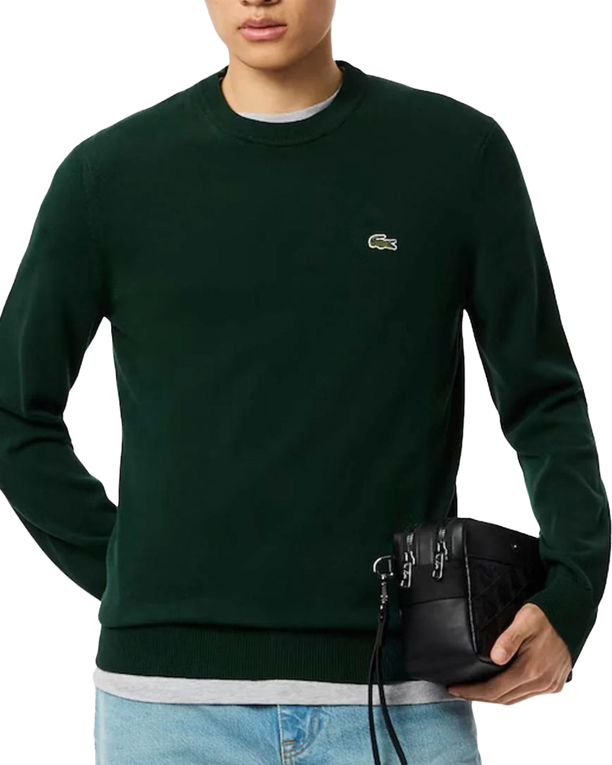 Maglione Uomo Lacoste Classic Logo Verde