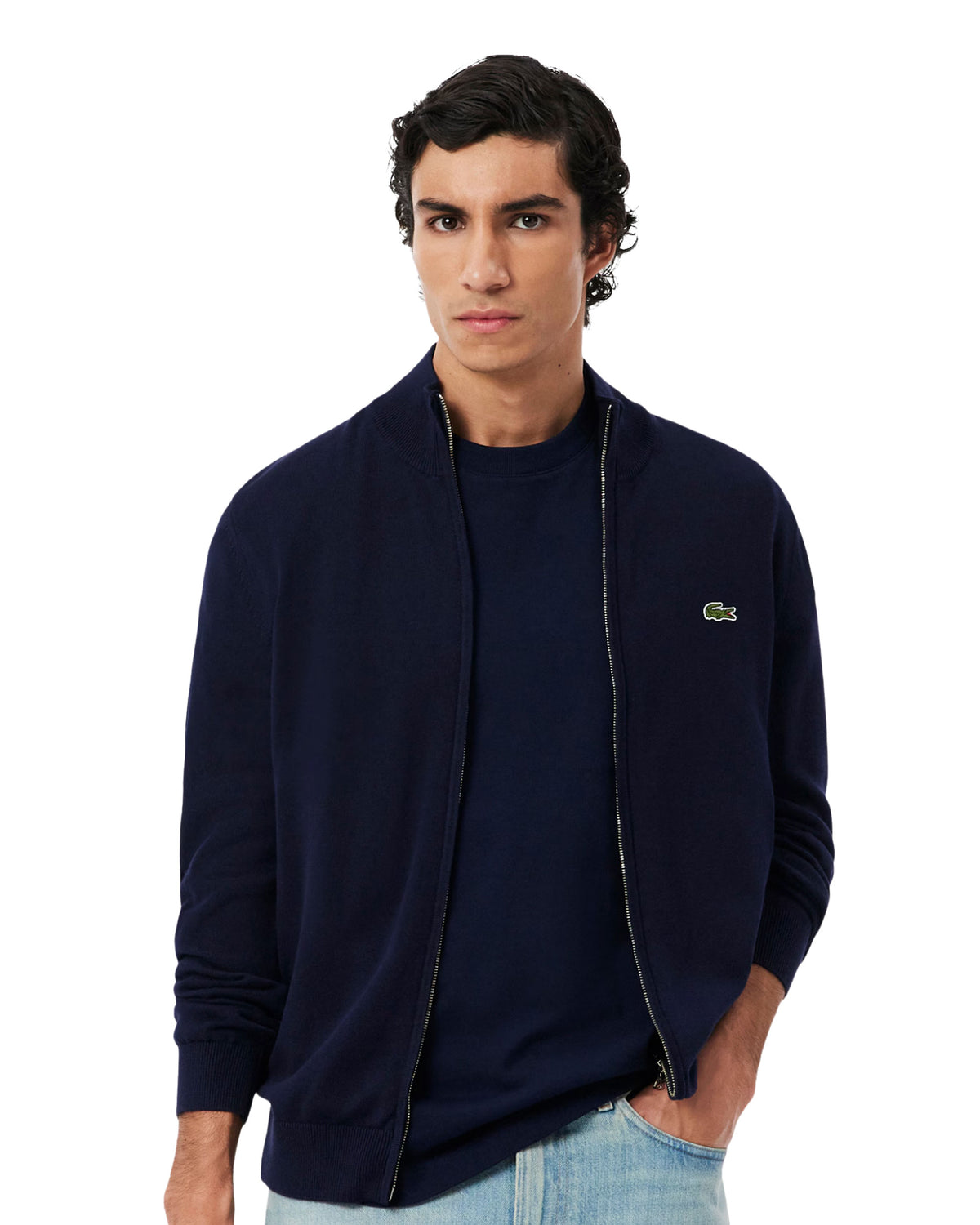 Maglione Uomo Lacoste Full Zip Blu