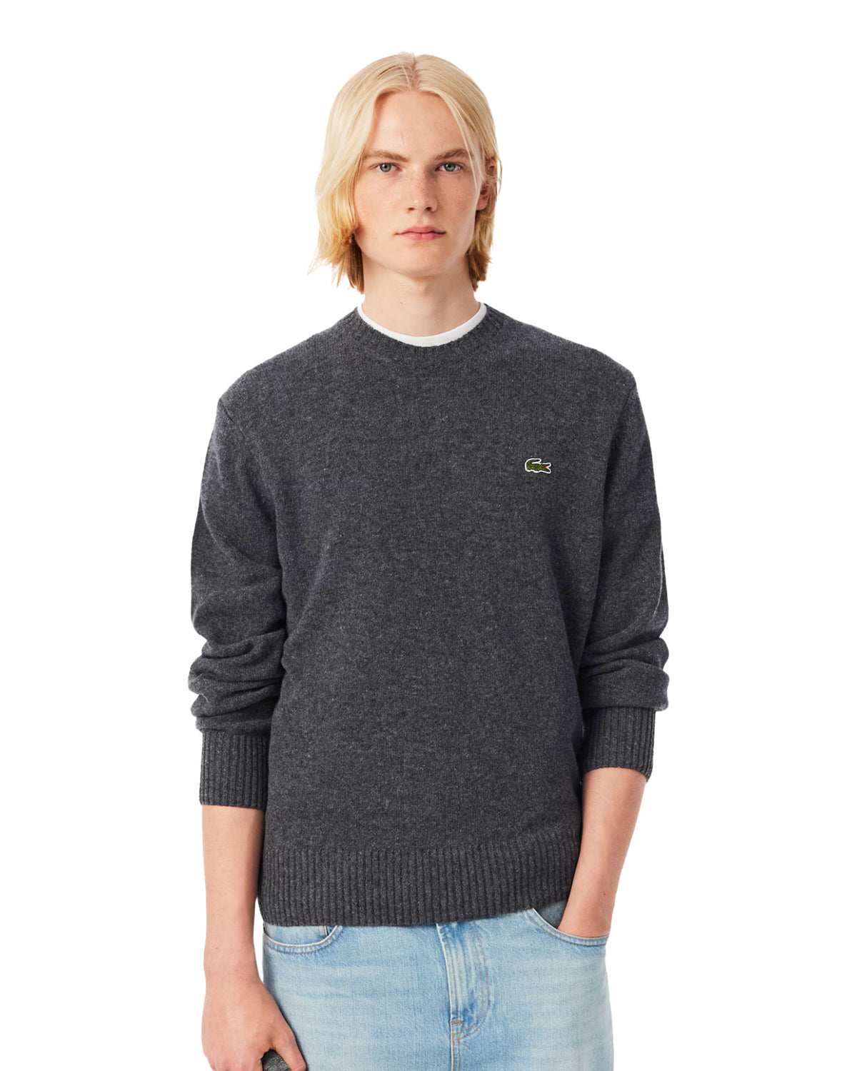Maglione Uomo Lacoste lana Cardata Grigio