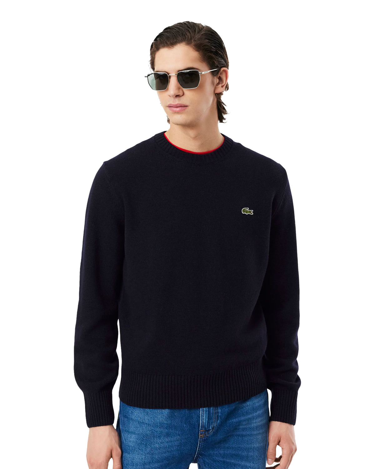 Maglione Uomo Lacoste Classic Logo Blu