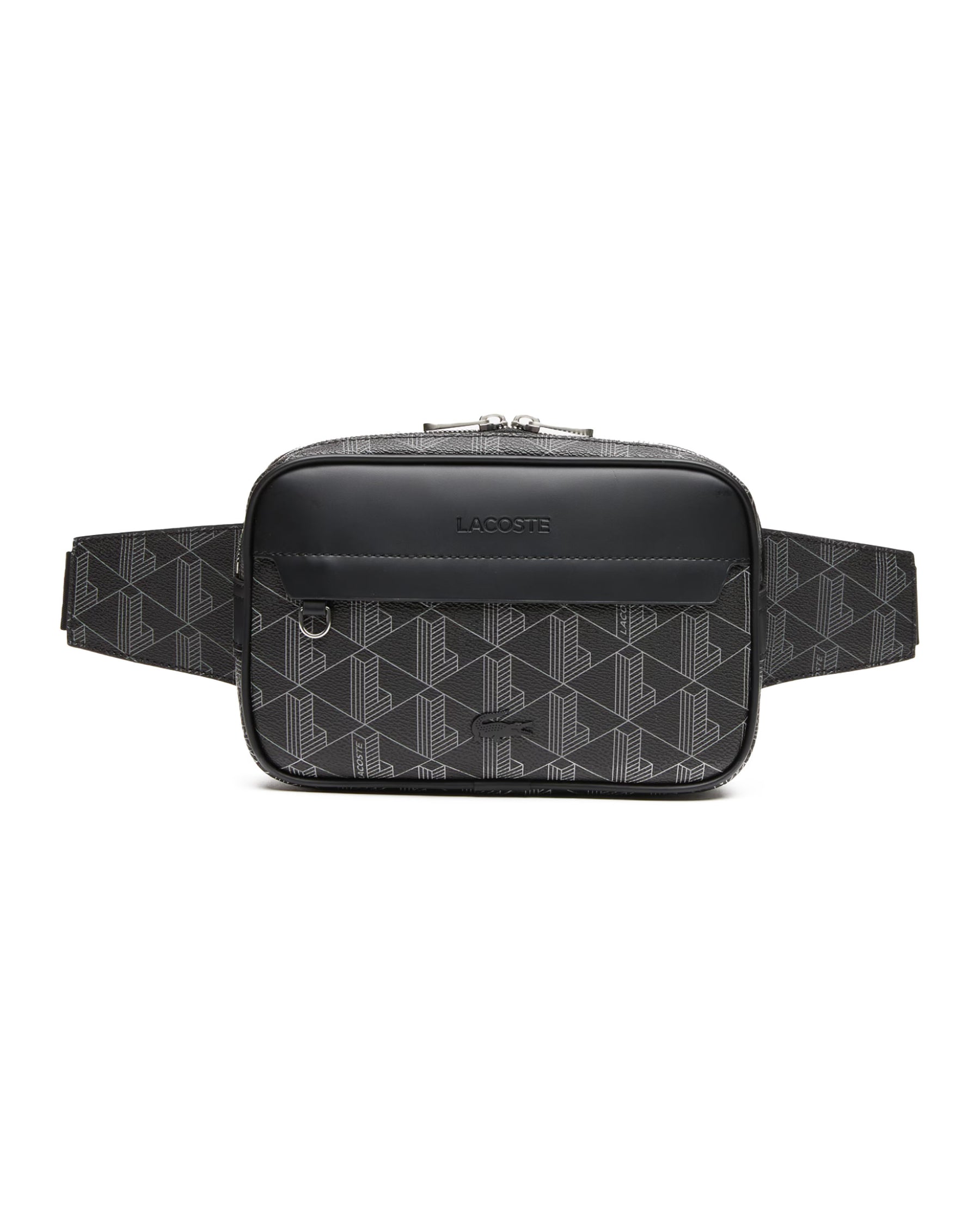 Pouch Lacoste Monogram Noir Gris Waist Bag