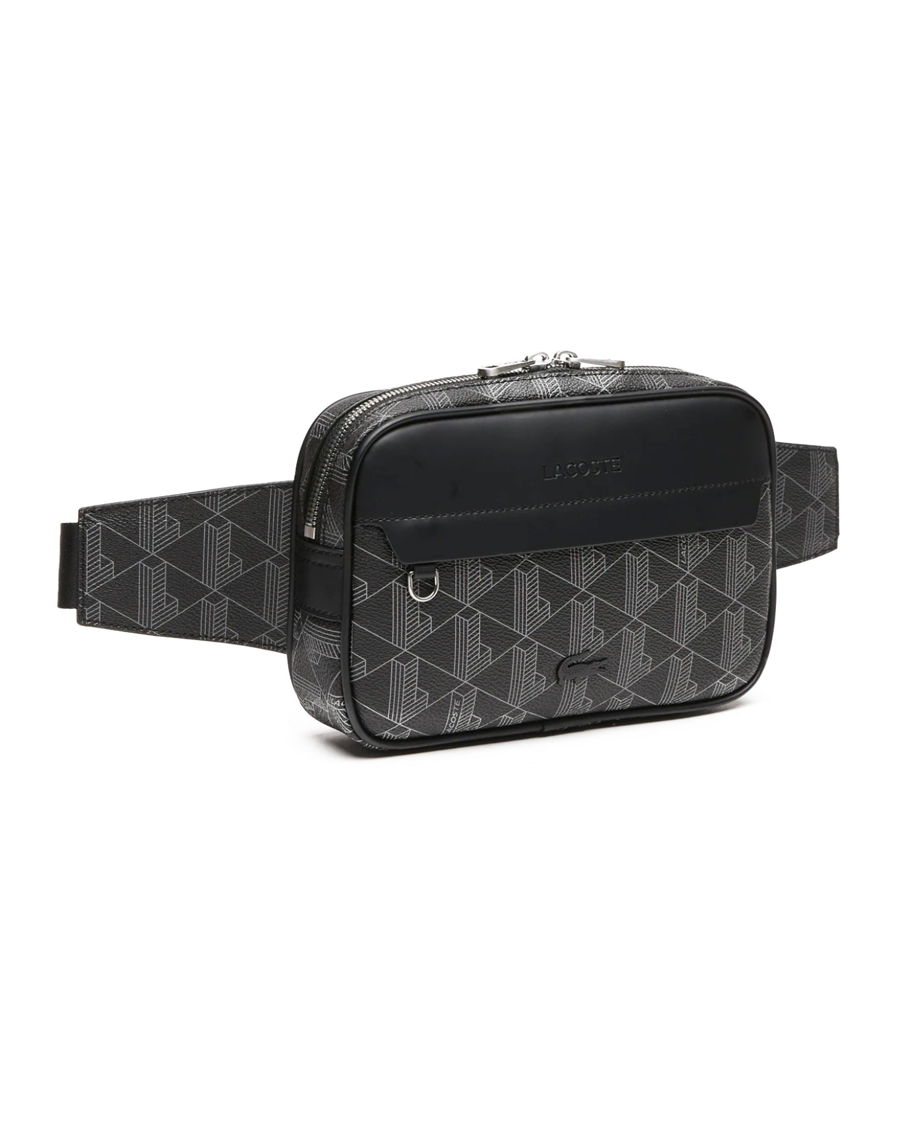 Pouch Lacoste Monogram Noir Gris Waist Bag