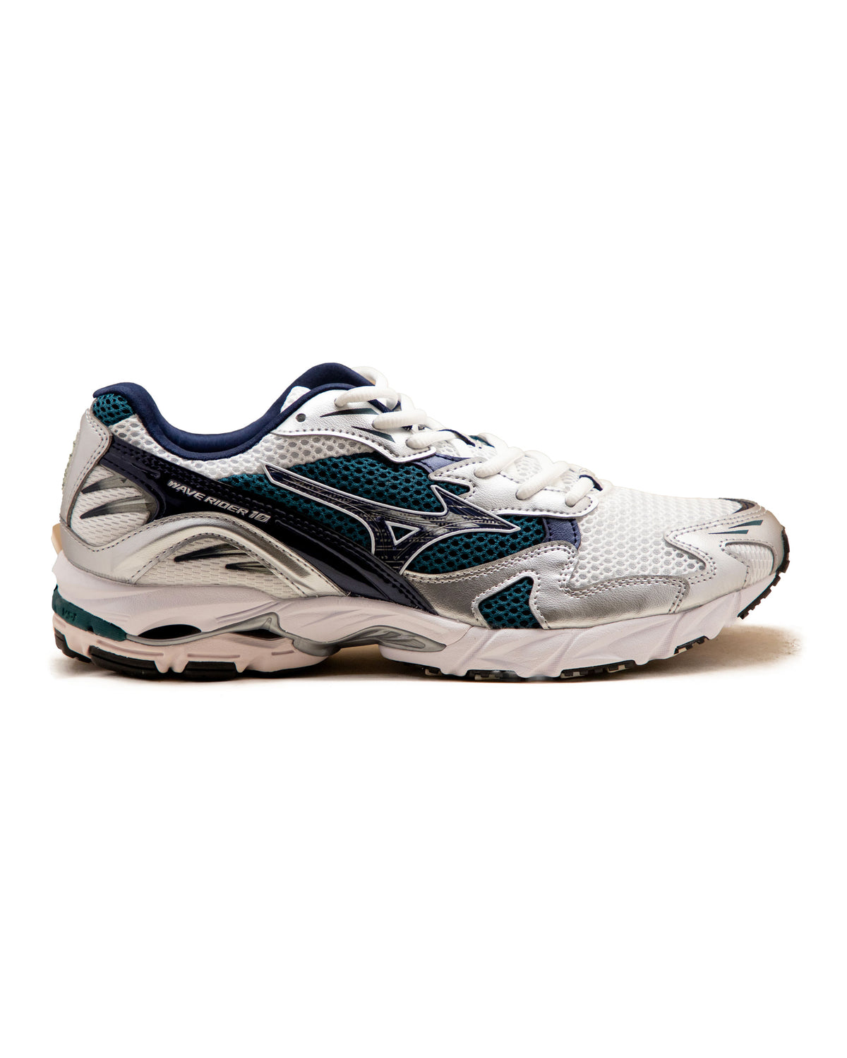 Mizuno Wave Rider 10 White-Baritone Blue-Deep Teal
