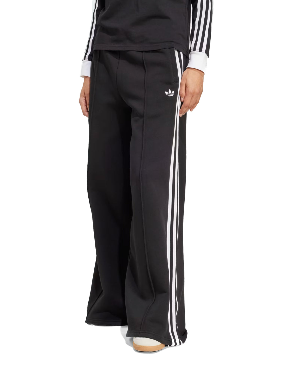 Pantalone Donna 3S Wide Sweatpt Black-White