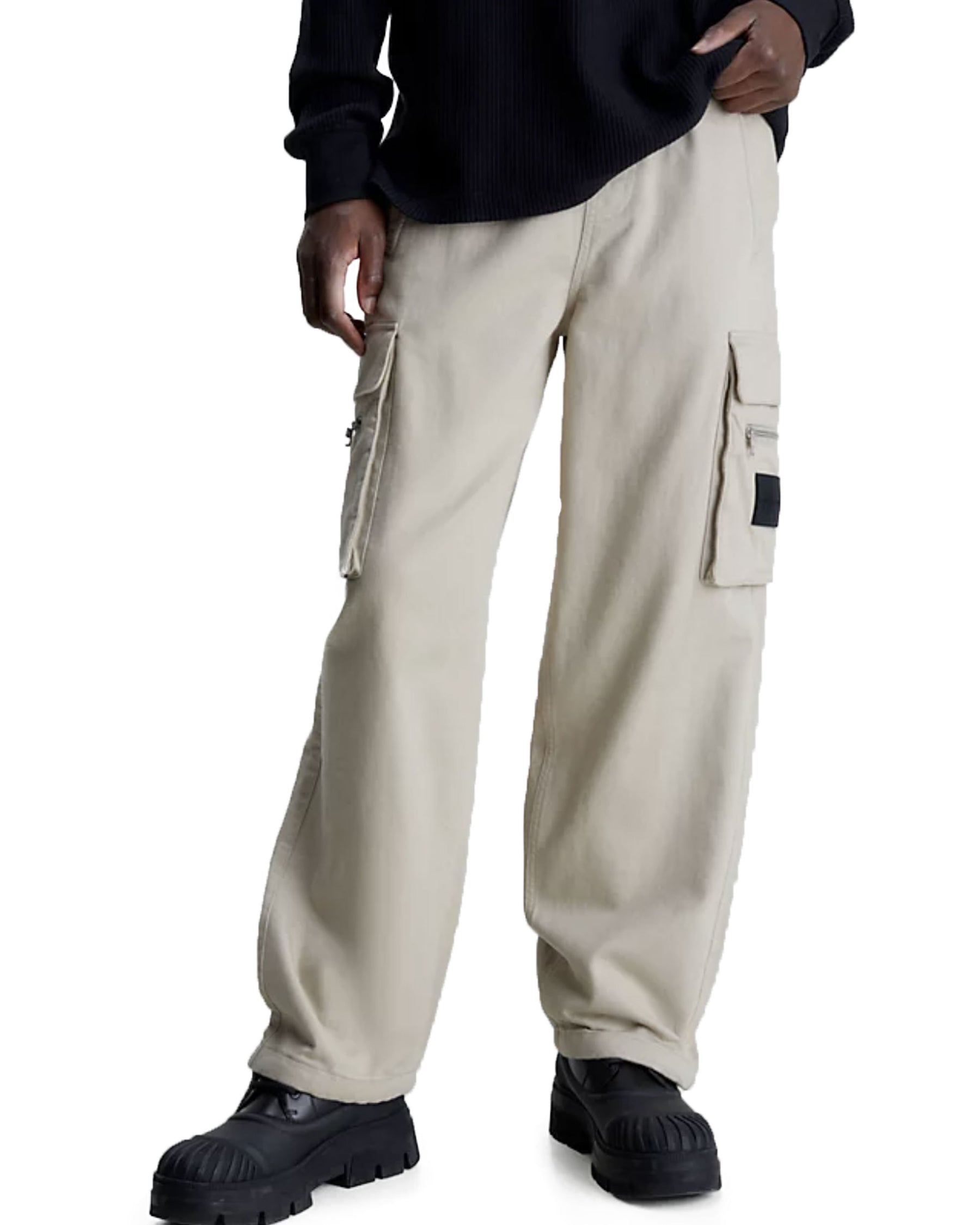 Pantalone Uomo Calvin Klein Straps Cargo Pant Taupe