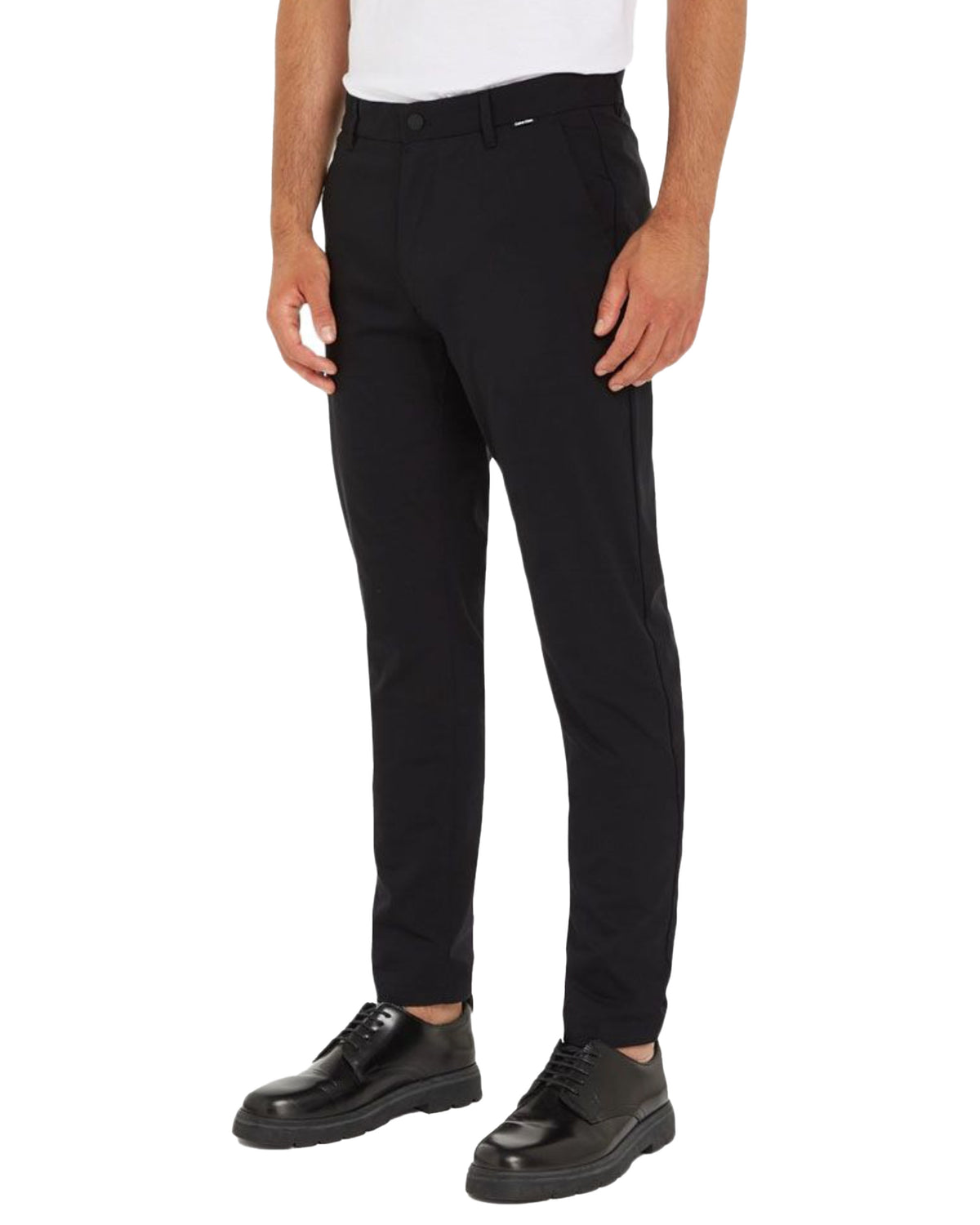 Pantalone Uomo Calvin Klein Tech cotton Stretch Slim Pant Nero