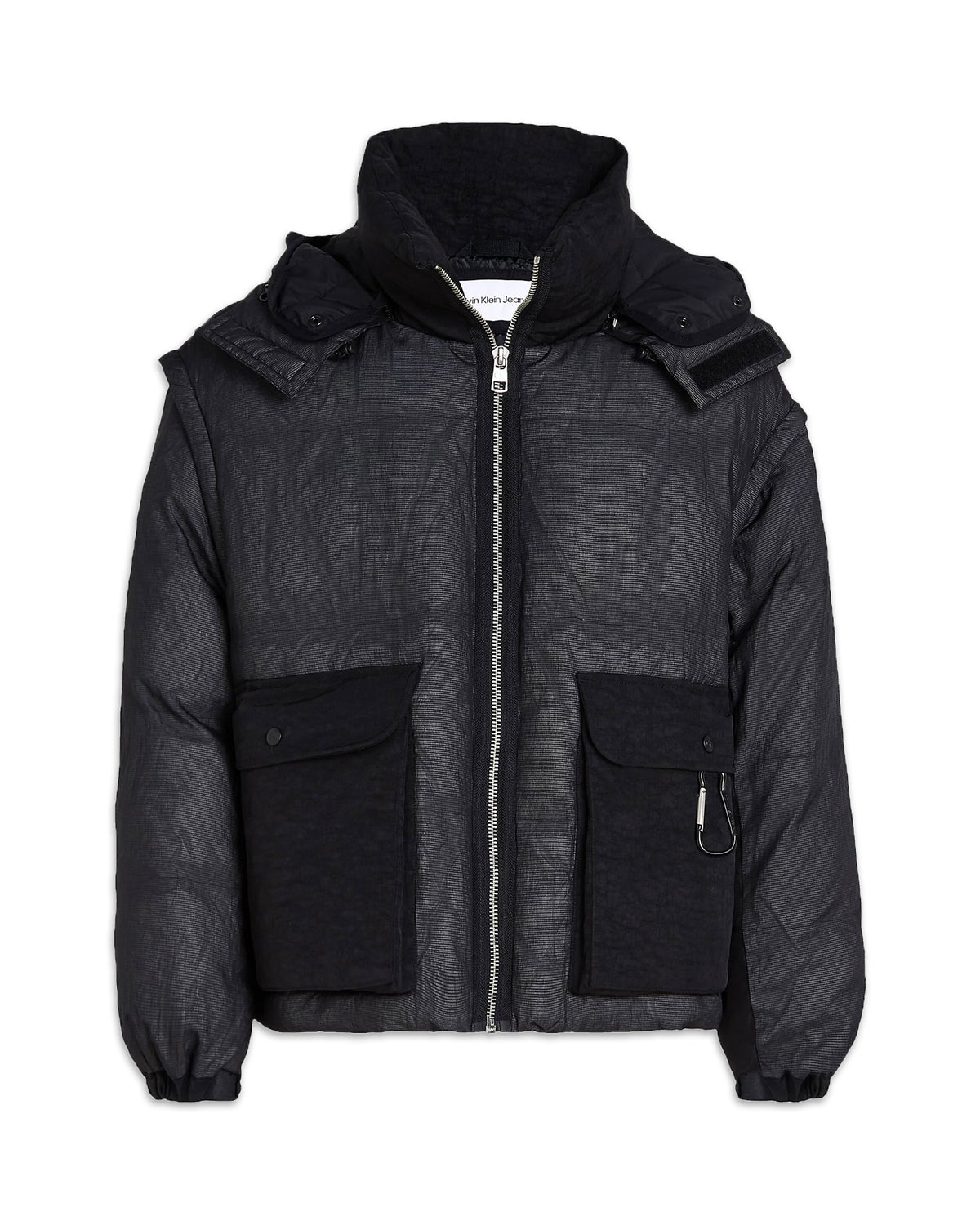 Calvin Klein Jeans Quilted Mesh Puffer Jacket Black