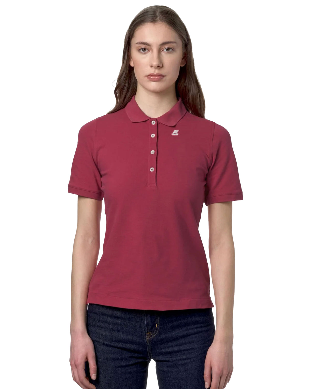 Woman's Polo Shirt K-Way Ali Dark Pink