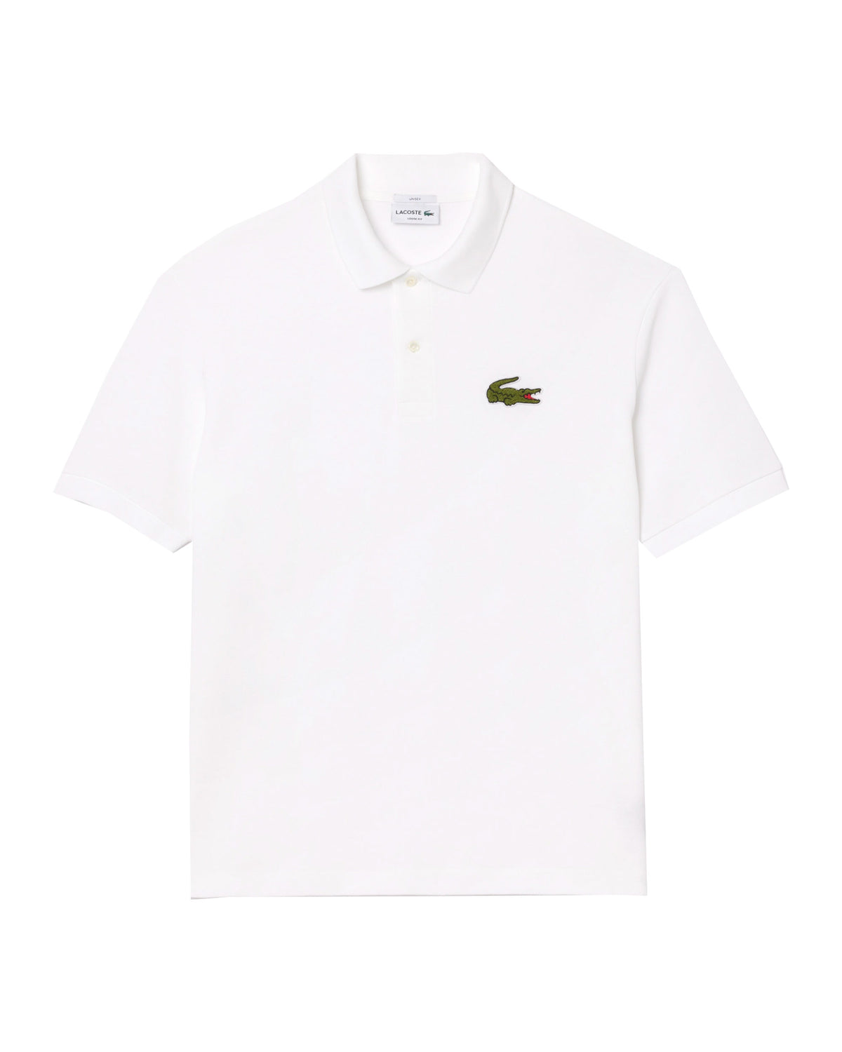 Polo Lacoste Loose Fit Pique Big Logo Bianco