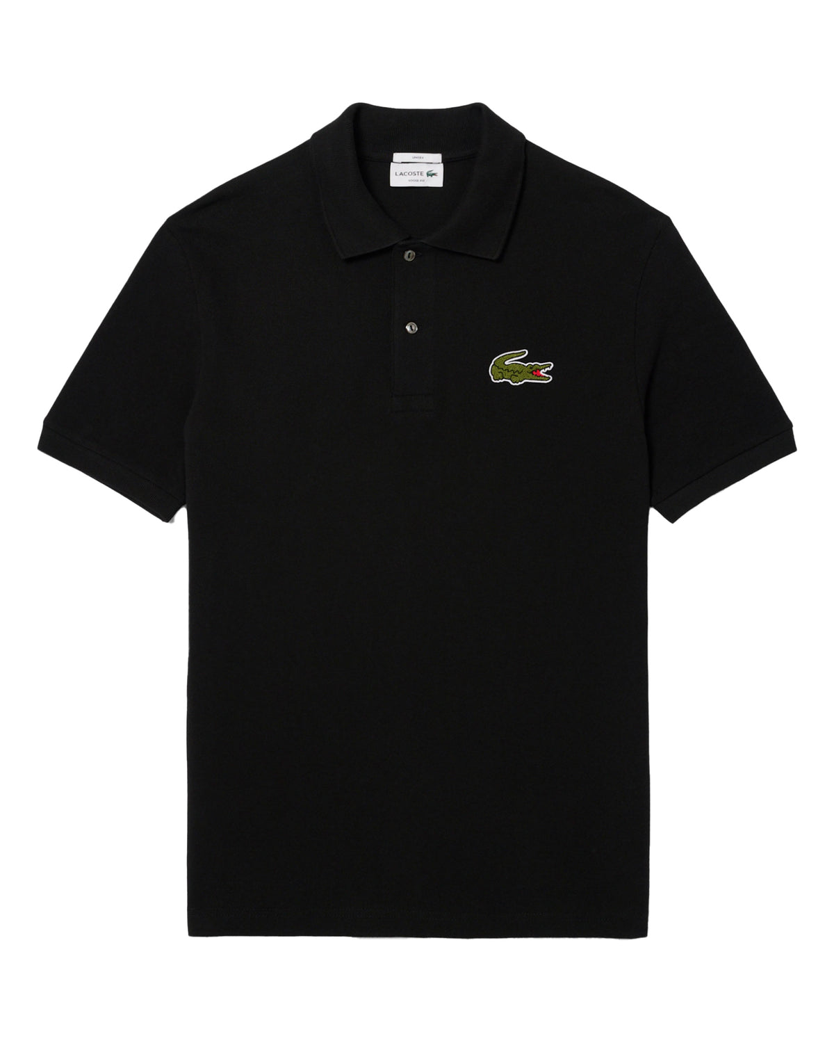 Polo Lacoste Loose Fit Pique Big Logo Nero