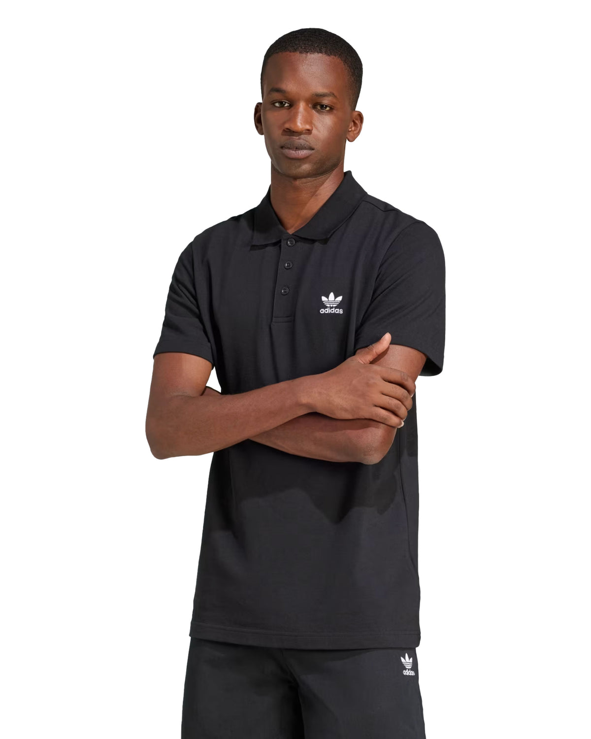 Polo Uomo Adidas Trefoil Essentials Nero
